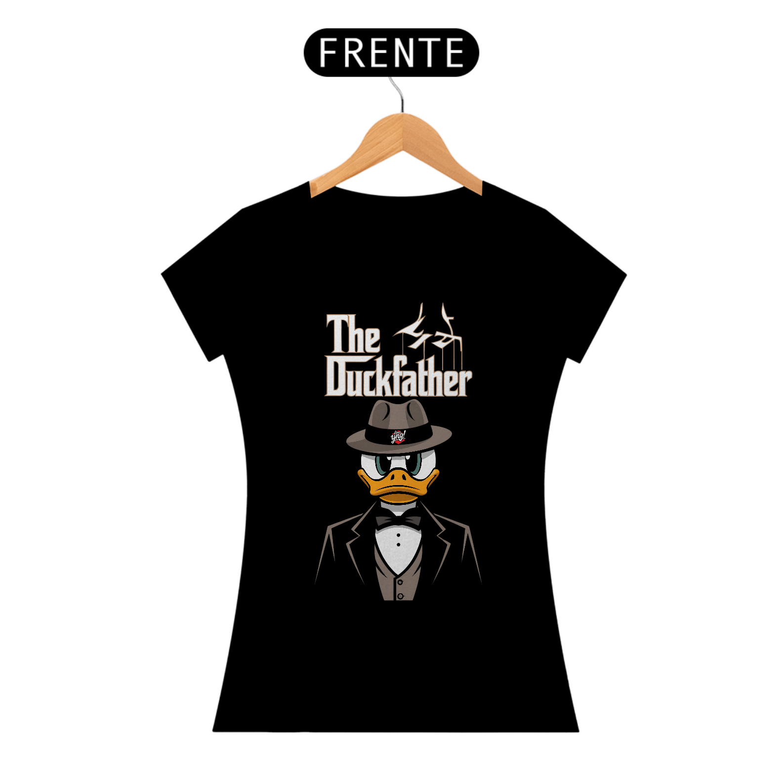 Nome do produto: The Duckfather – Poder e Estilo em Uma Só Estampa - Camiseta Feminina