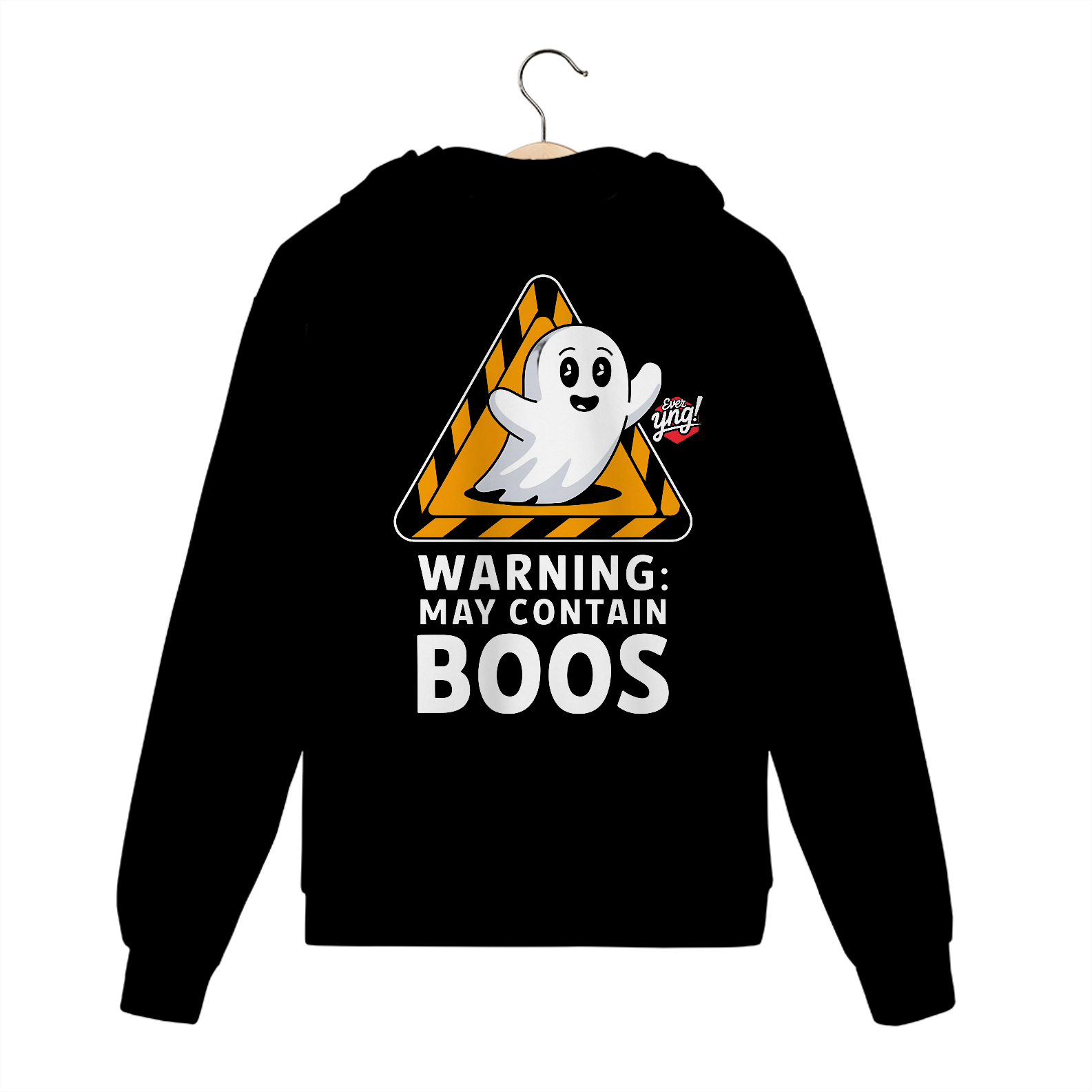 Nome do produto: Aviso: Pode Conter Boos - Fantasma Brincalhão - Moletom com Zíper