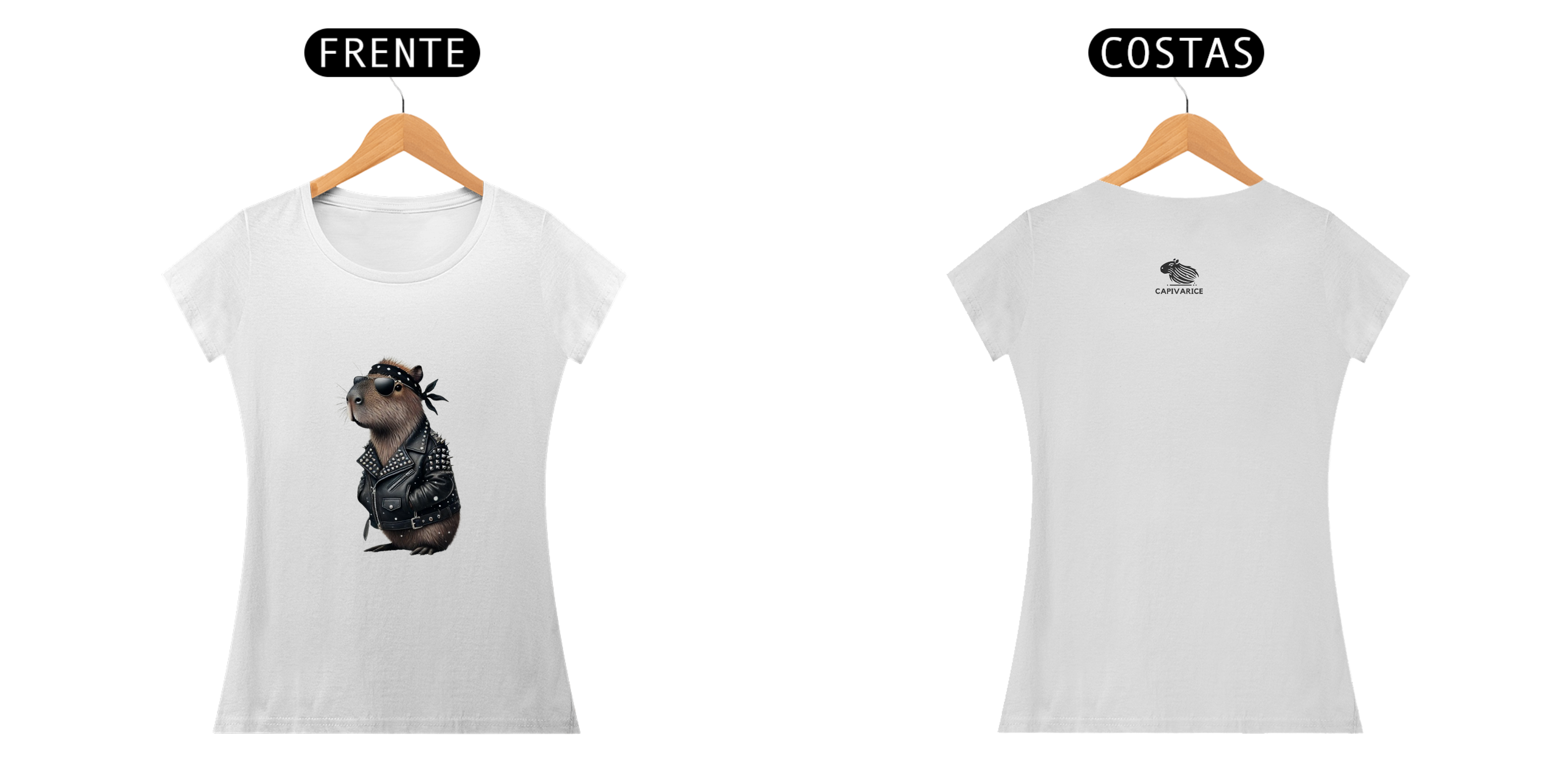 Nome do produto: T-shirt feminina Capivara Rock