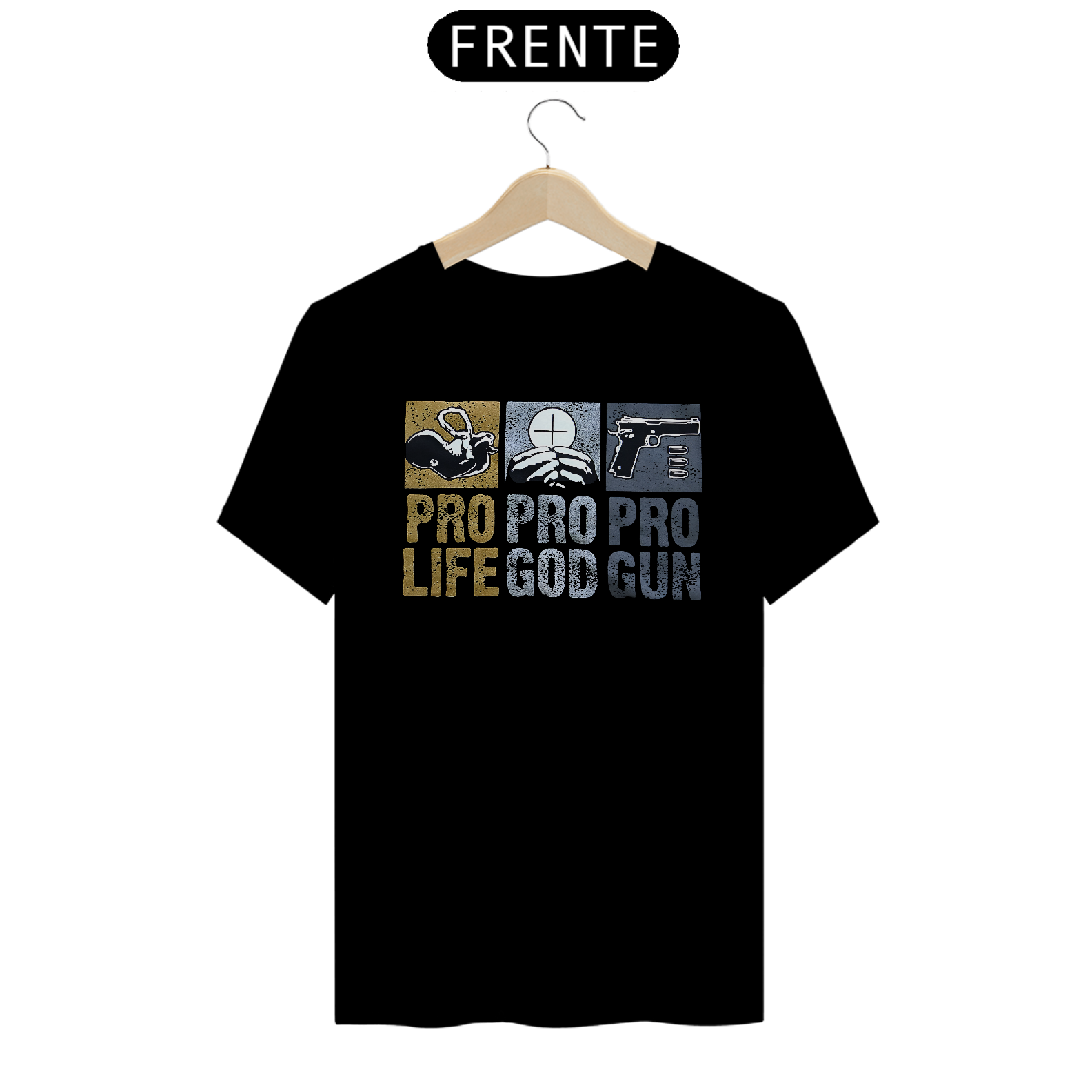 Nome do produto: Camiseta Pro Vida Pro Deus Pro Armas - Conservador Direita Unisex