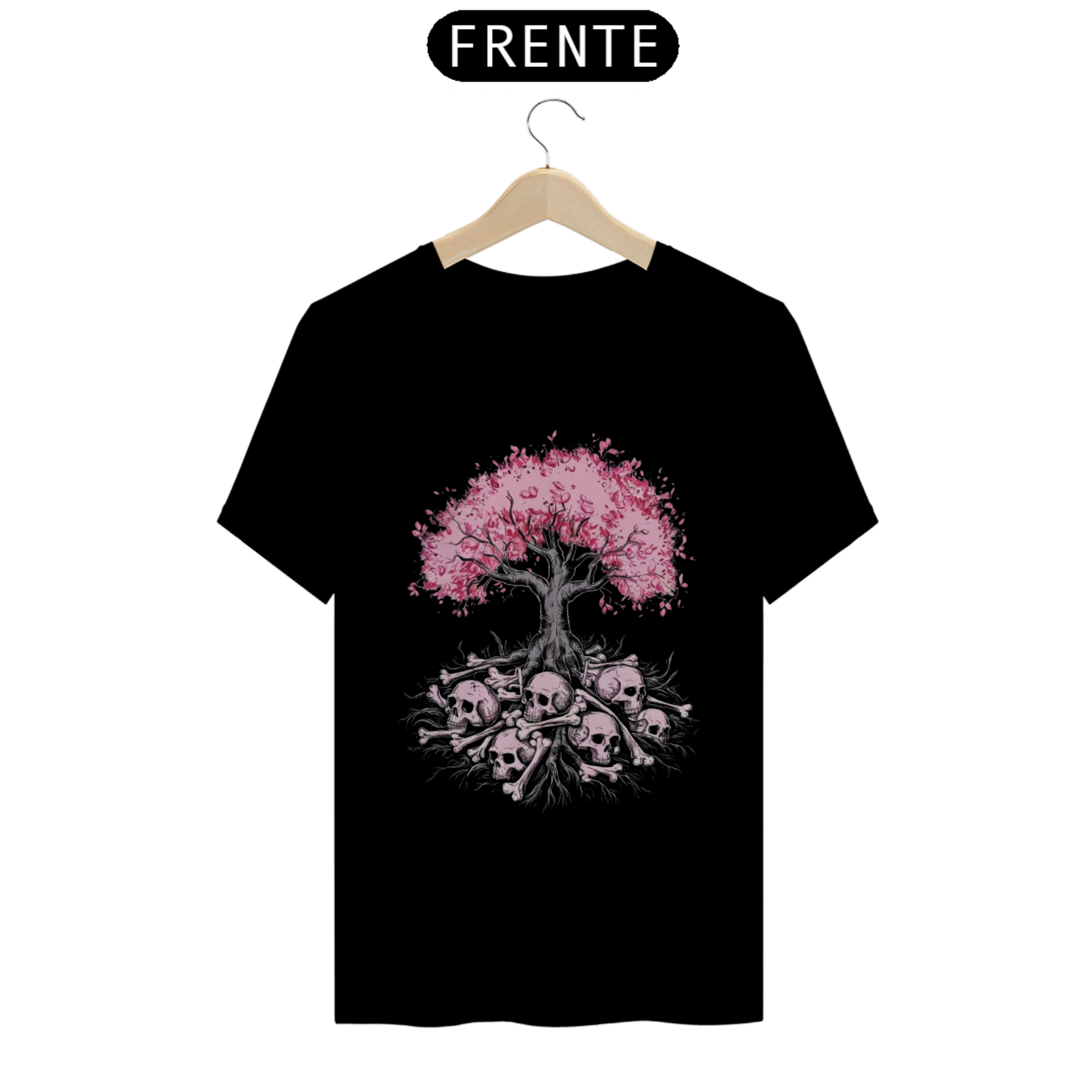 Nome do produto: T-Shirt Classic Árvore Cerejeira Sakura Sob Cranios