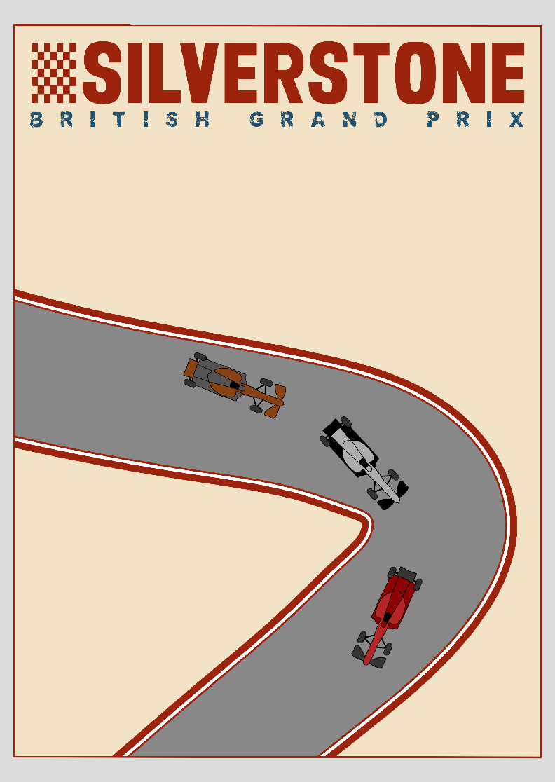 Poster Silverstone - Coleção Corridas