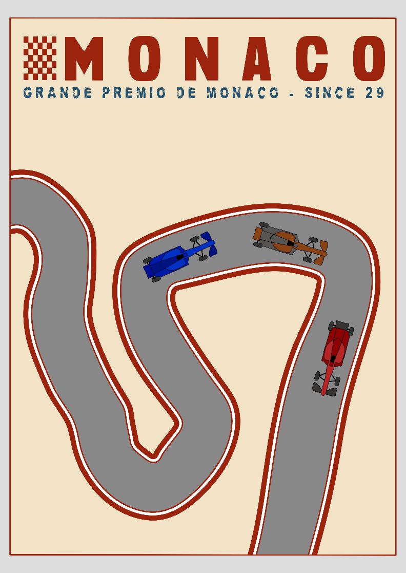 Poster Mônaco - Coleção Corridas