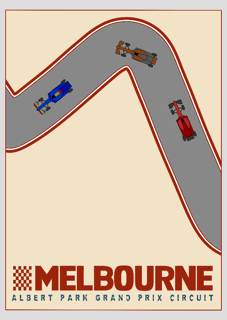 Poster Melbourne - Coleção Corridas