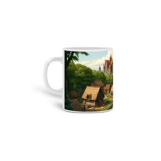 Caneca “Paz no Feudo” – Seu café no ritmo da vila