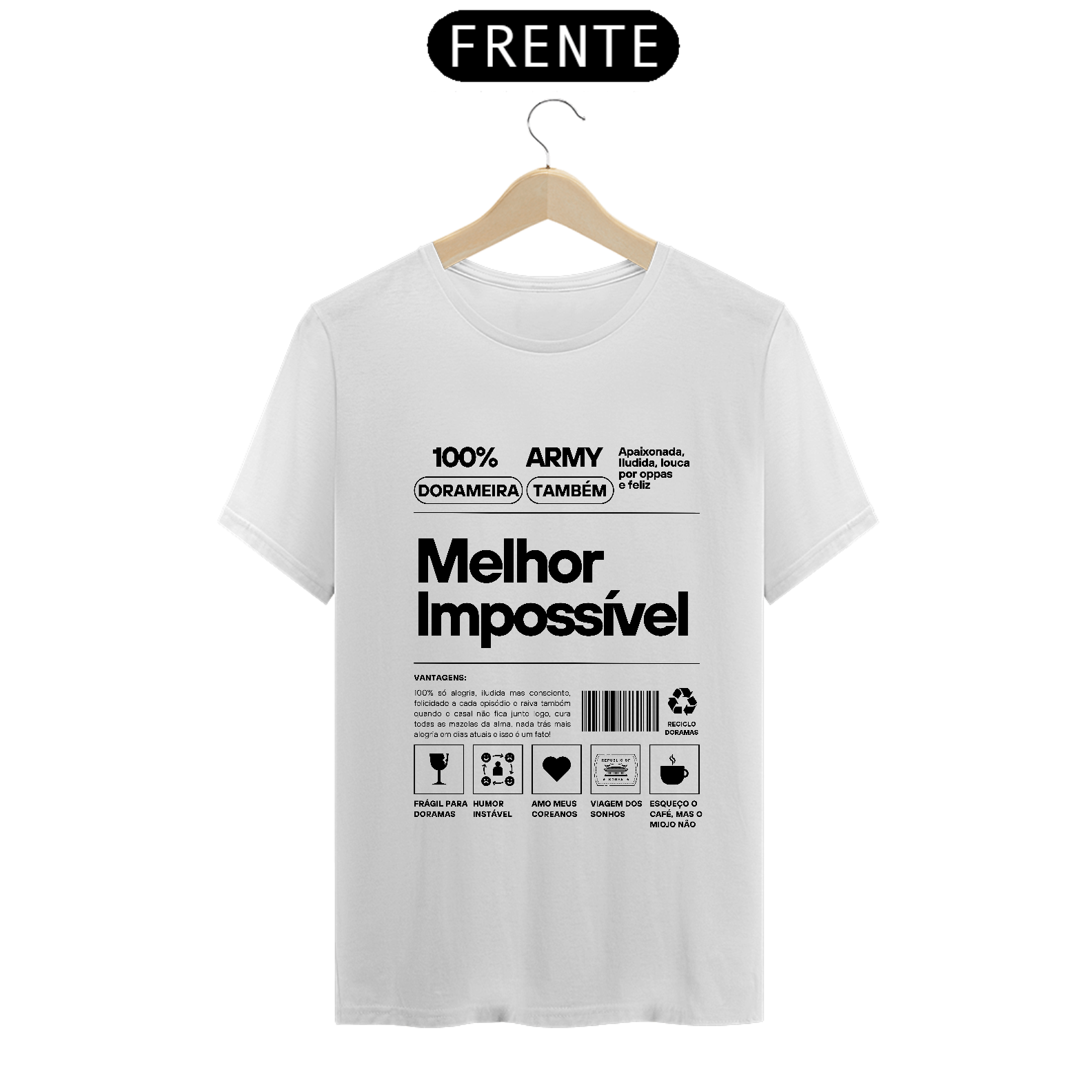 Nome do produto: Camiseta unissex- Melhor impossível