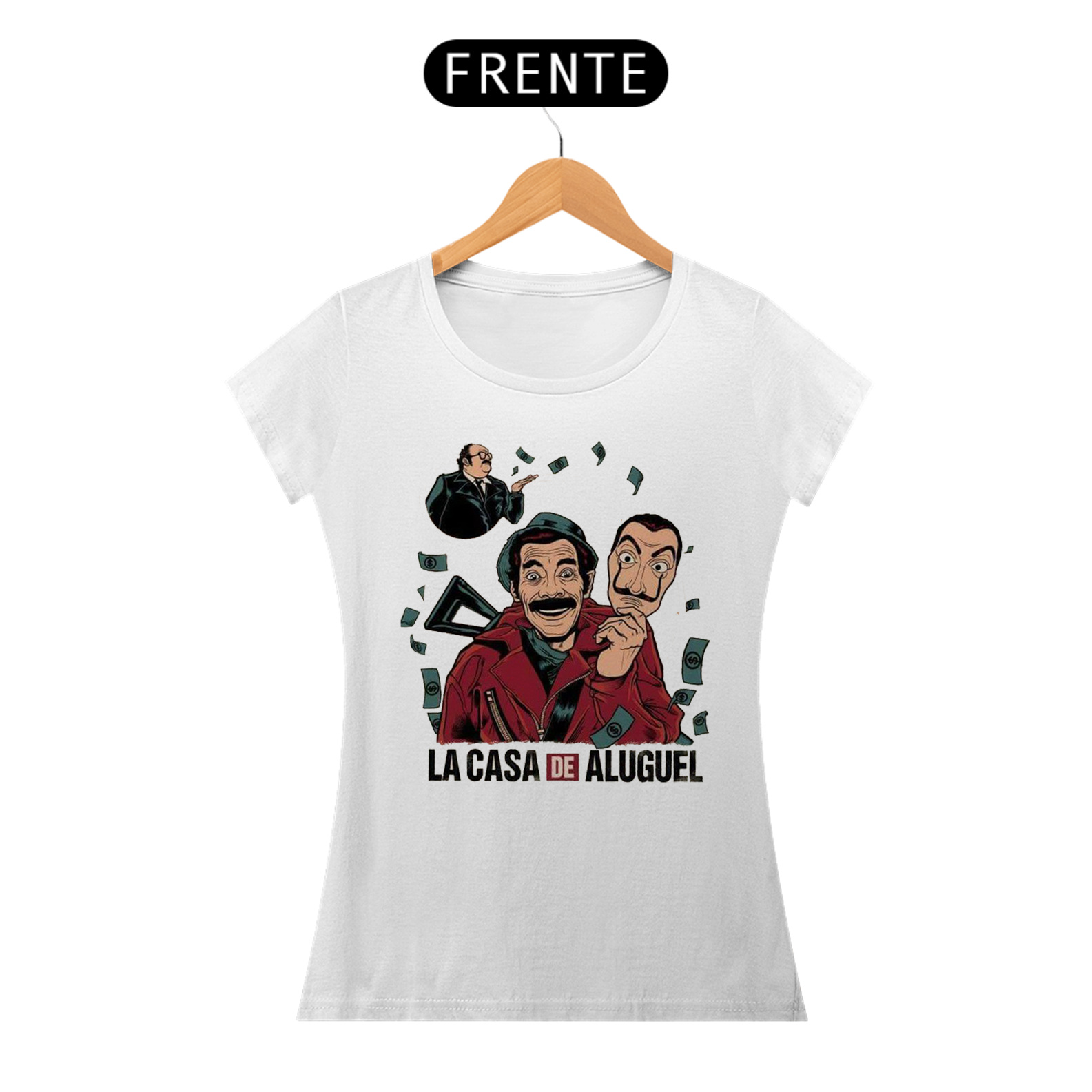 Nome do produto: Camiseta feminina La casa de aluguel