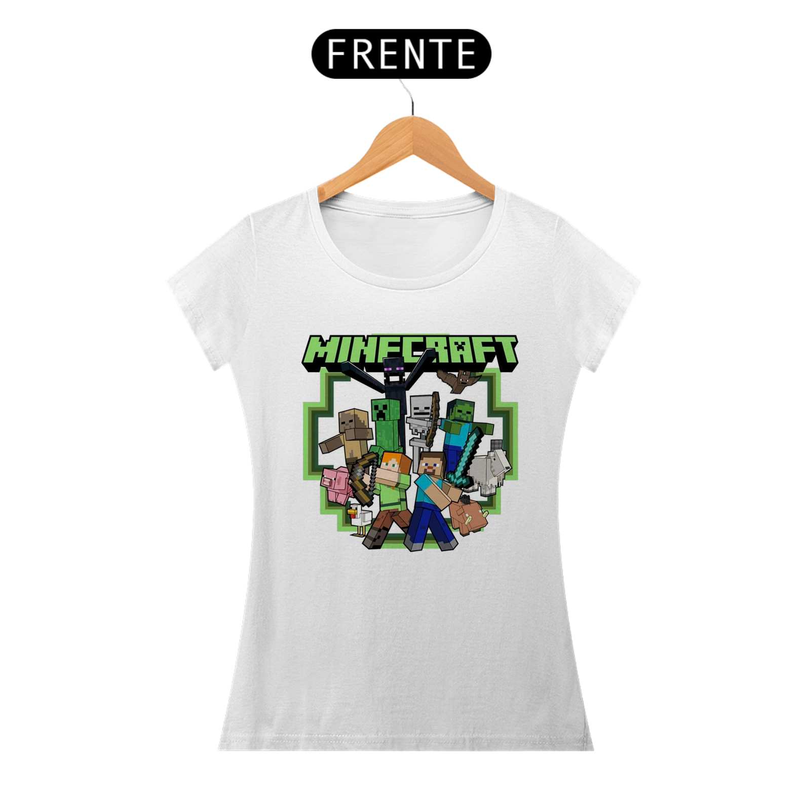 Nome do produto: Camiseta feminina Minecraft