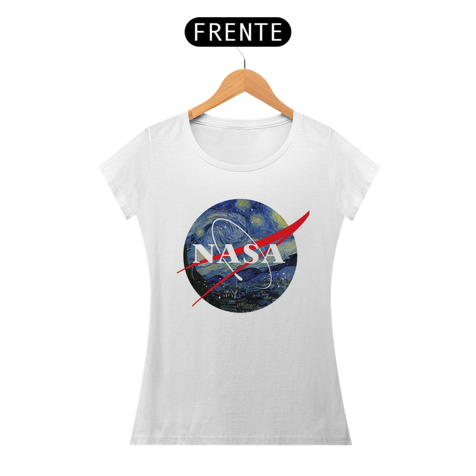 Nome do produto: Camiseta feminina Noite estralada - Nasa