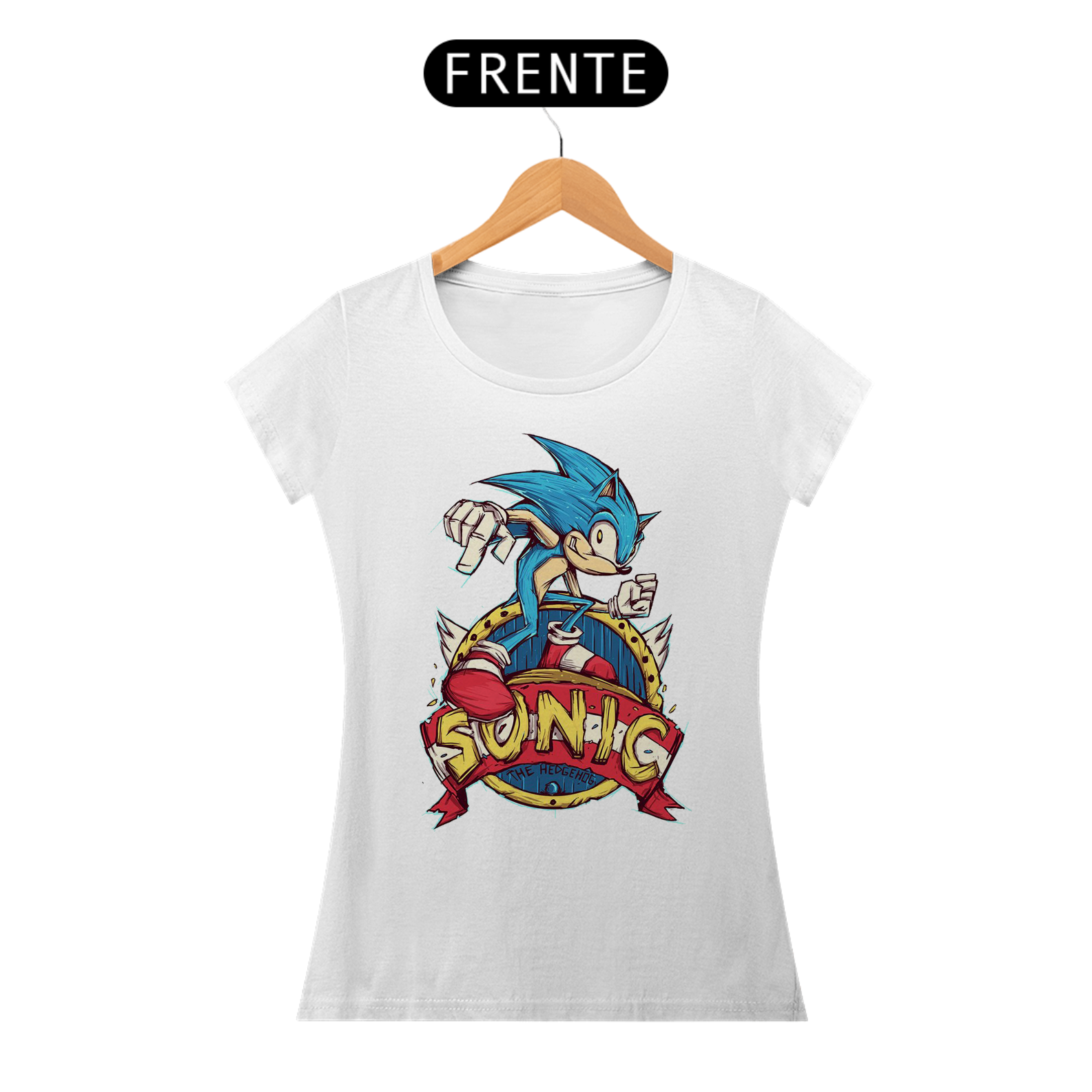 Nome do produto: Camiseta feminina Sonic