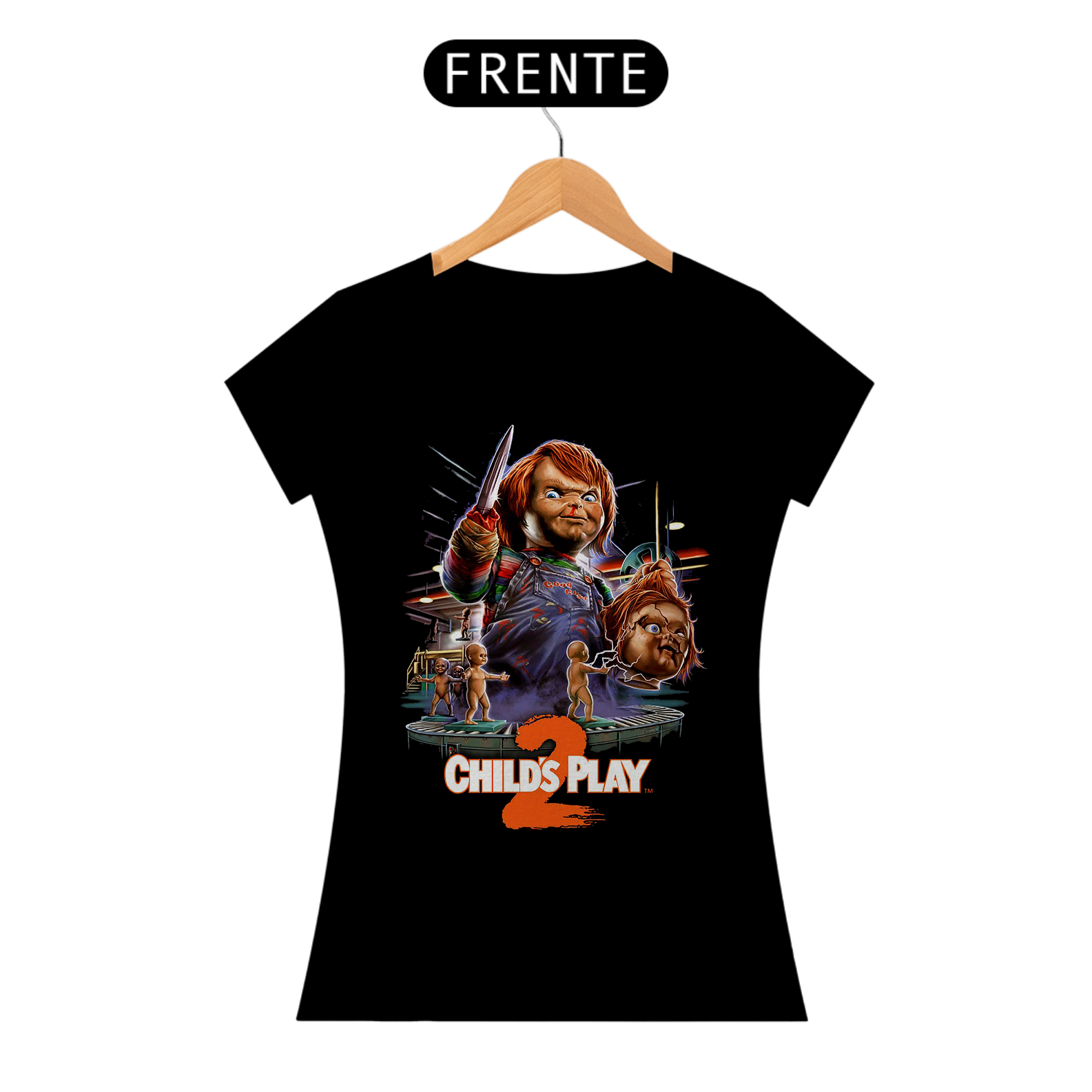 Nome do produto: Camiseta feminina Brinquedo Assassino 2 chucky