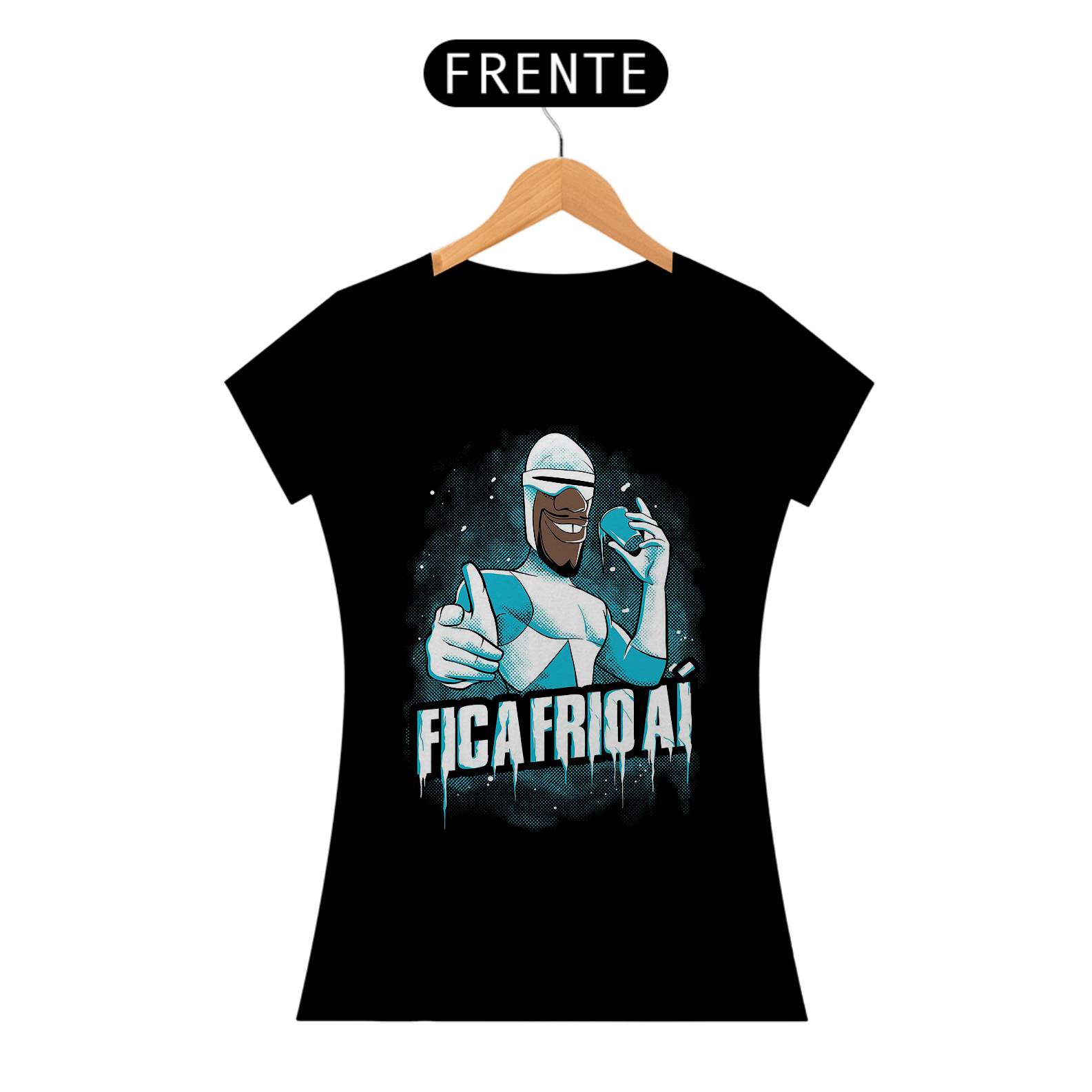 Nome do produto: Camiseta feminina Fica frio aí
