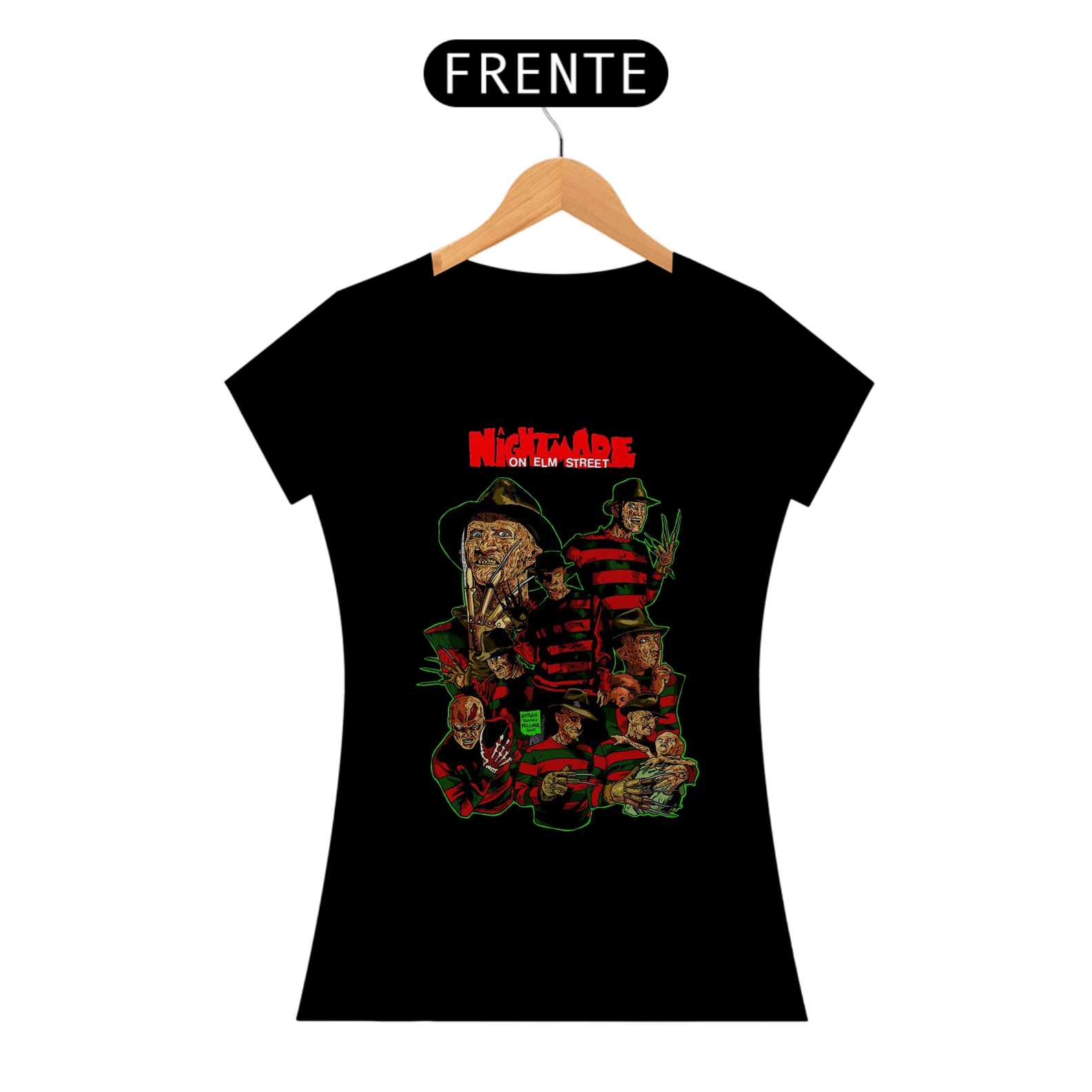 Nome do produto: Camiseta feminina Freddy Krueger