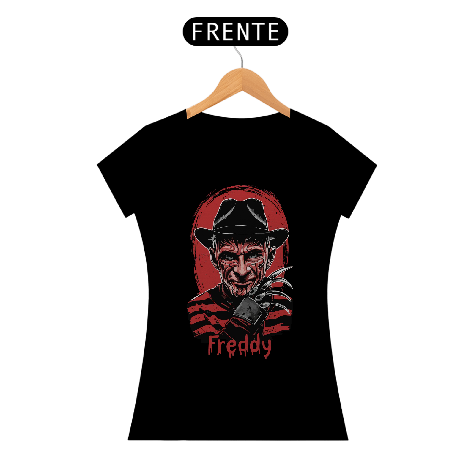 Nome do produto: Camiseta feminina Freddy Krueger