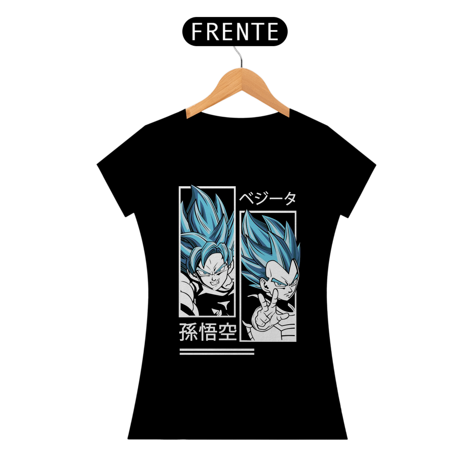 Nome do produto: Camiseta feminina Goku e Vegeta