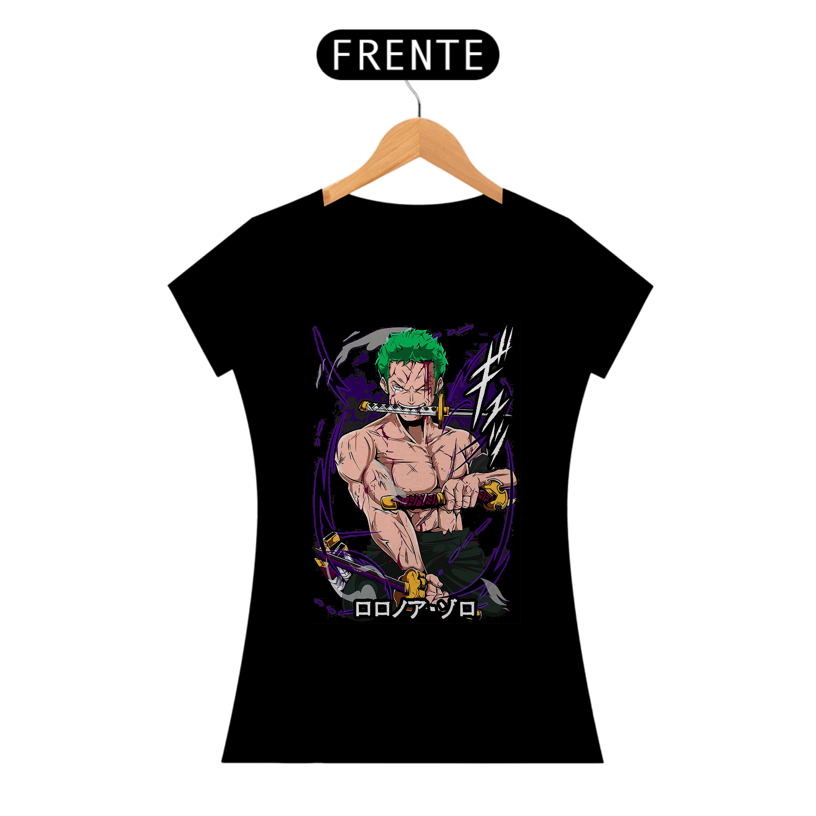 Nome do produto: Camiseta feminina One piece - Zoro