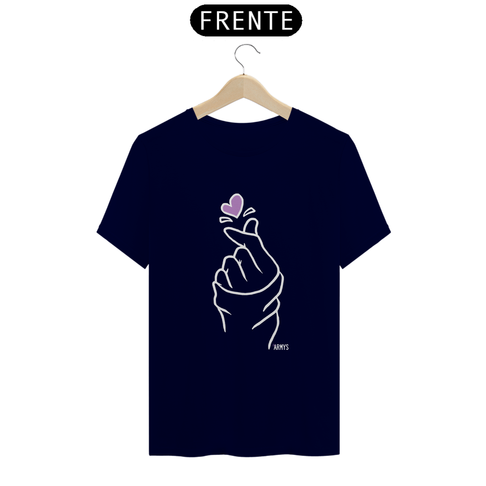 Nome do produto: T-Shirt Quality - Coração com branco