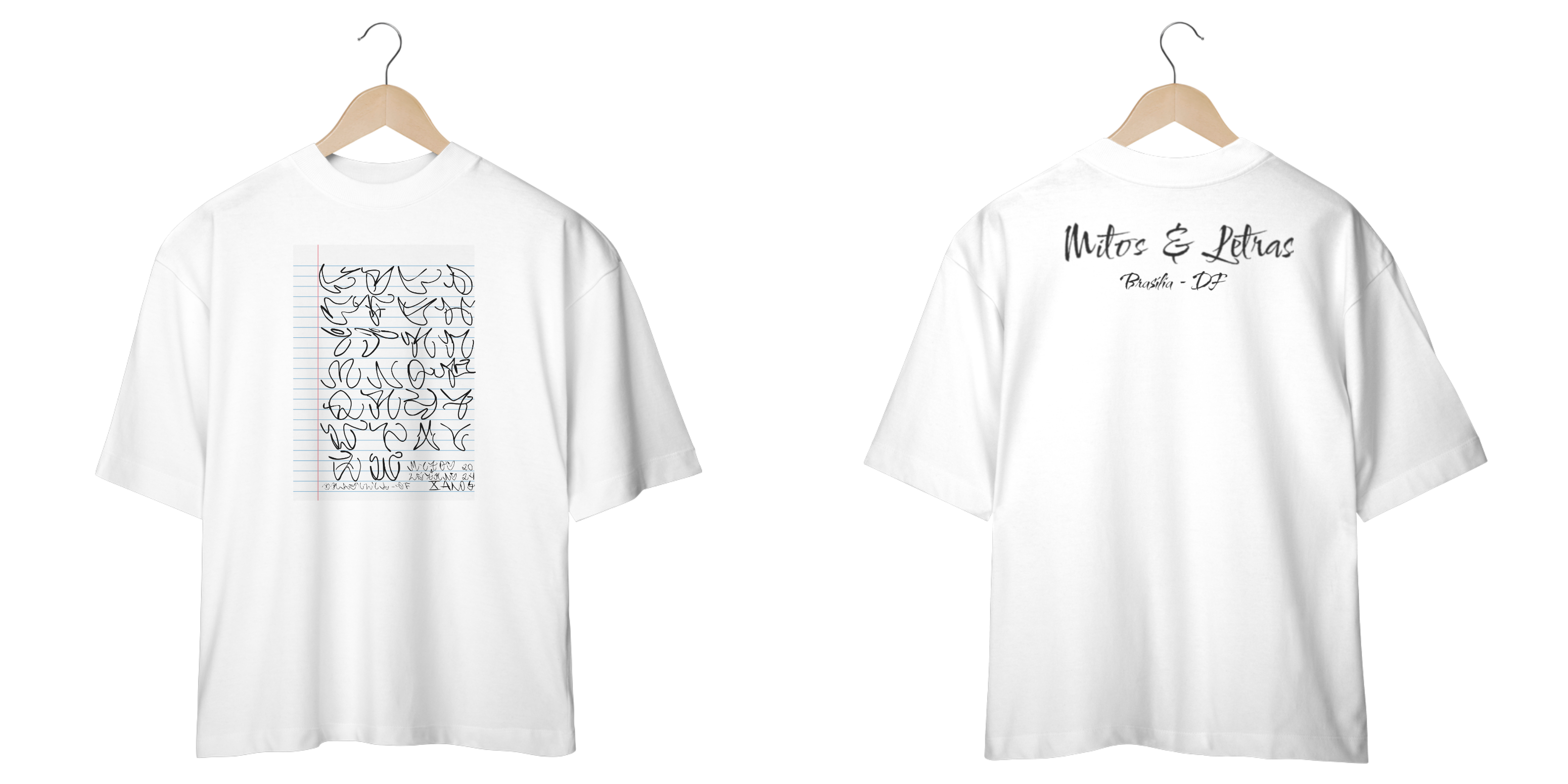 Nome do produto: CAMISETA OVERSIZE MITOS E LETRAS BRASILIA