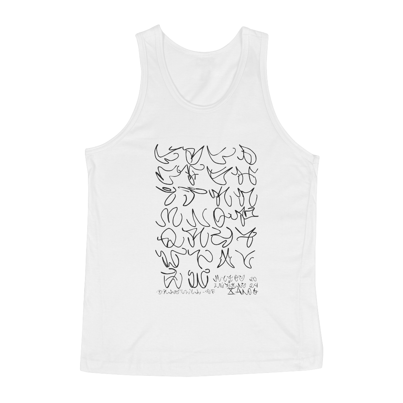 Nome do produto: REGATA MITOS ALFABETO