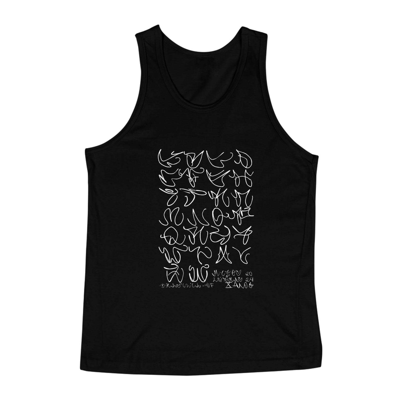 Nome do produto: REGATA MITOS ALFABETO