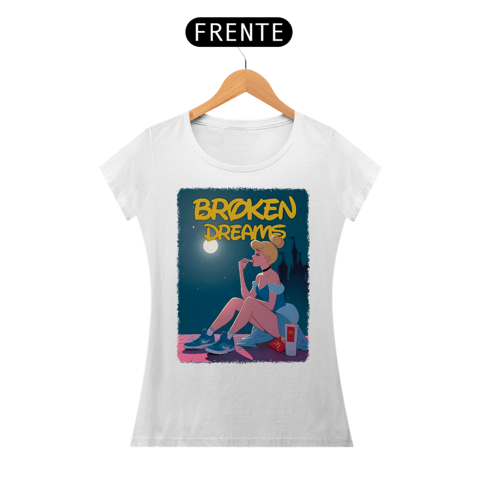 Nome do produto: Camiseta Baby look - Cinderela Broken Dreams - BLCBD51