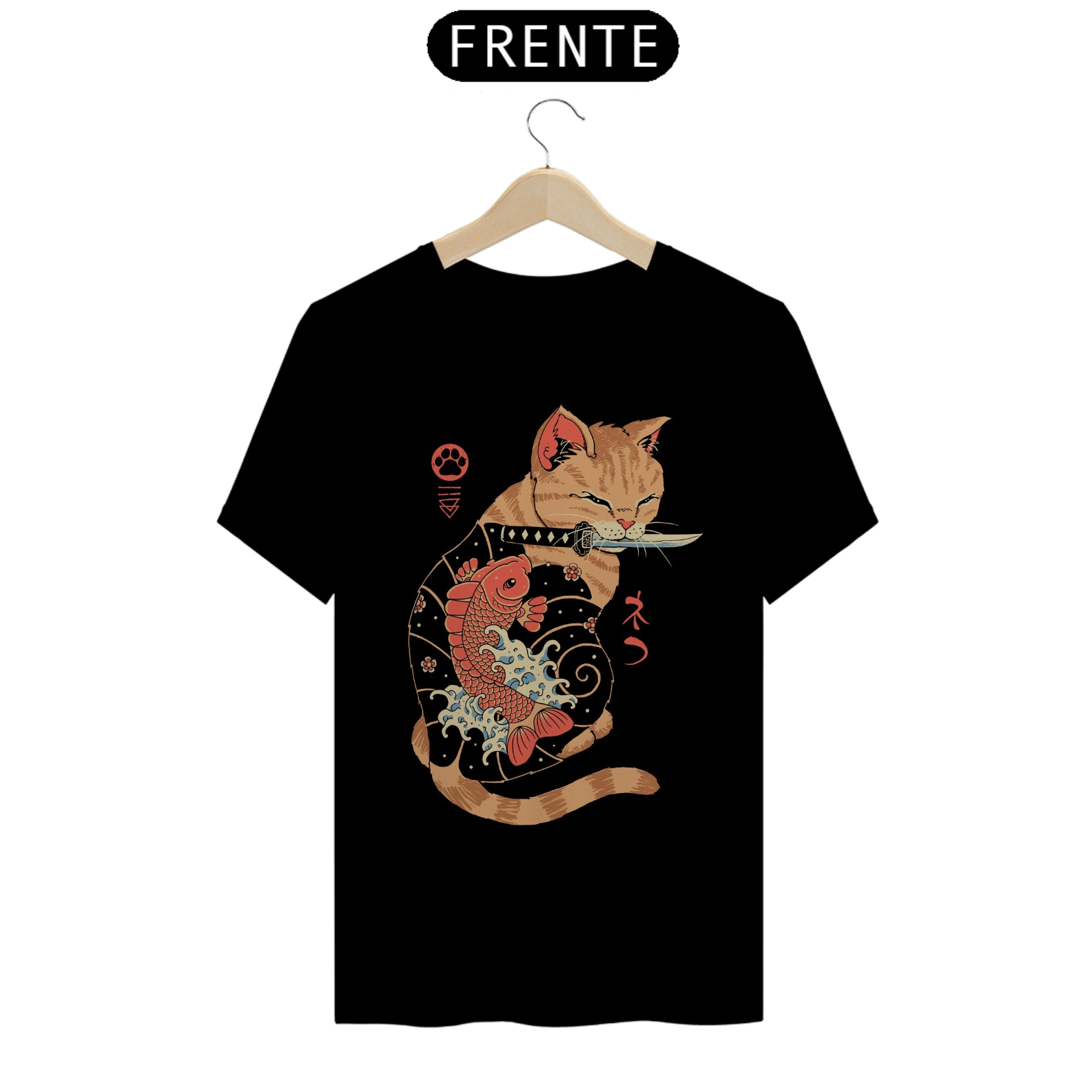 Nome do produto: Camiseta Gato Cultura japonesa  O TATUADO GCJ40