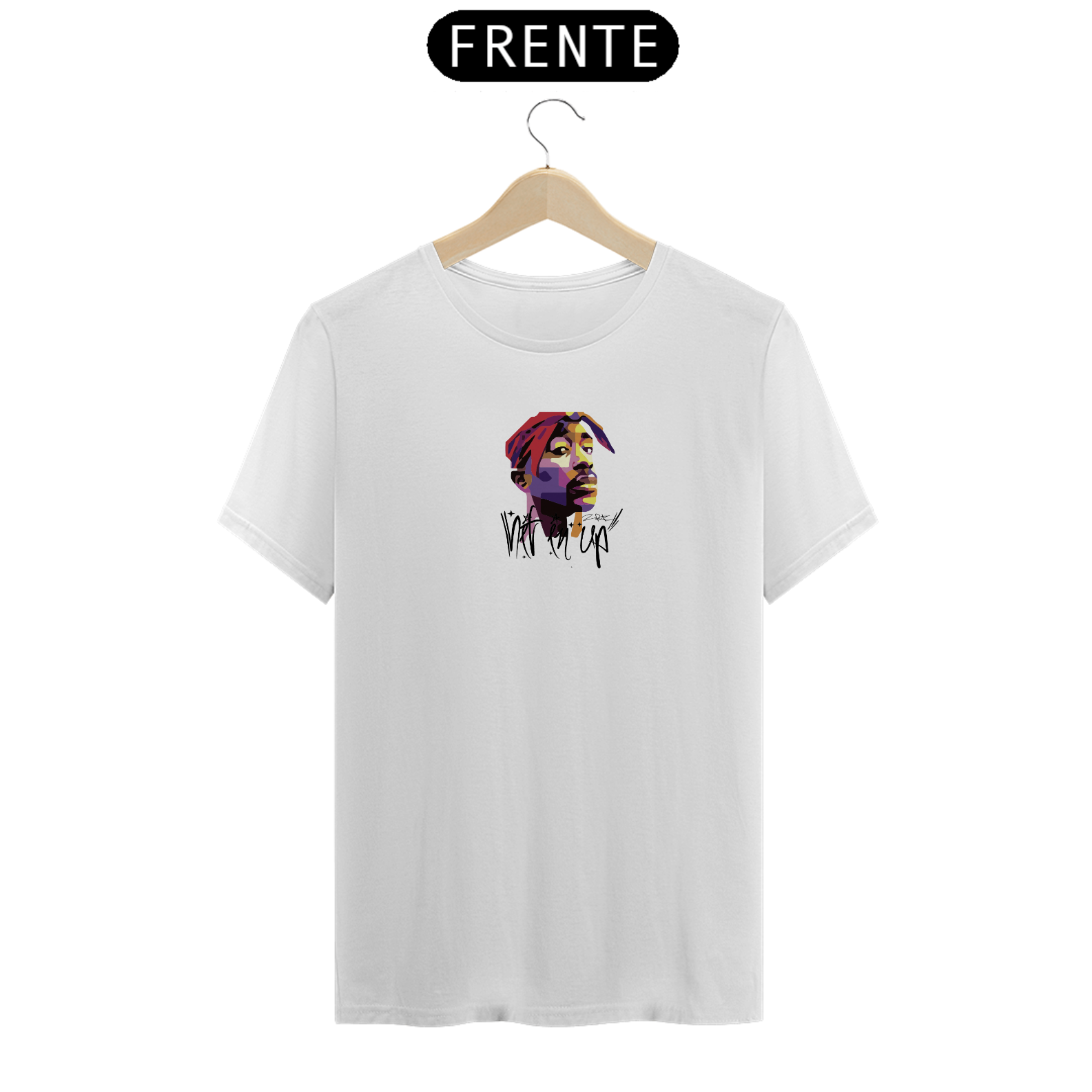 Nome do produto: Camiseta Tupac Hit En Up (escrita preta)