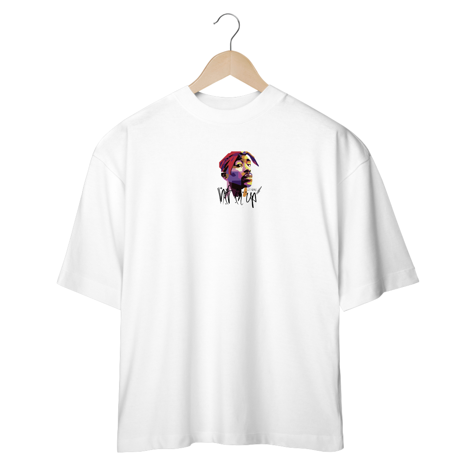 Nome do produto: Oversized Tupac Hit En Up (escrita preta)