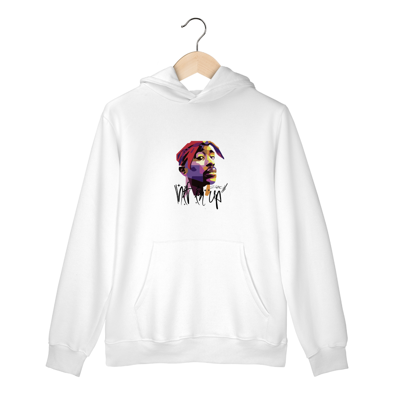 Nome do produto: Moletom Canguru Tupac Hit En Up (escrita preta)