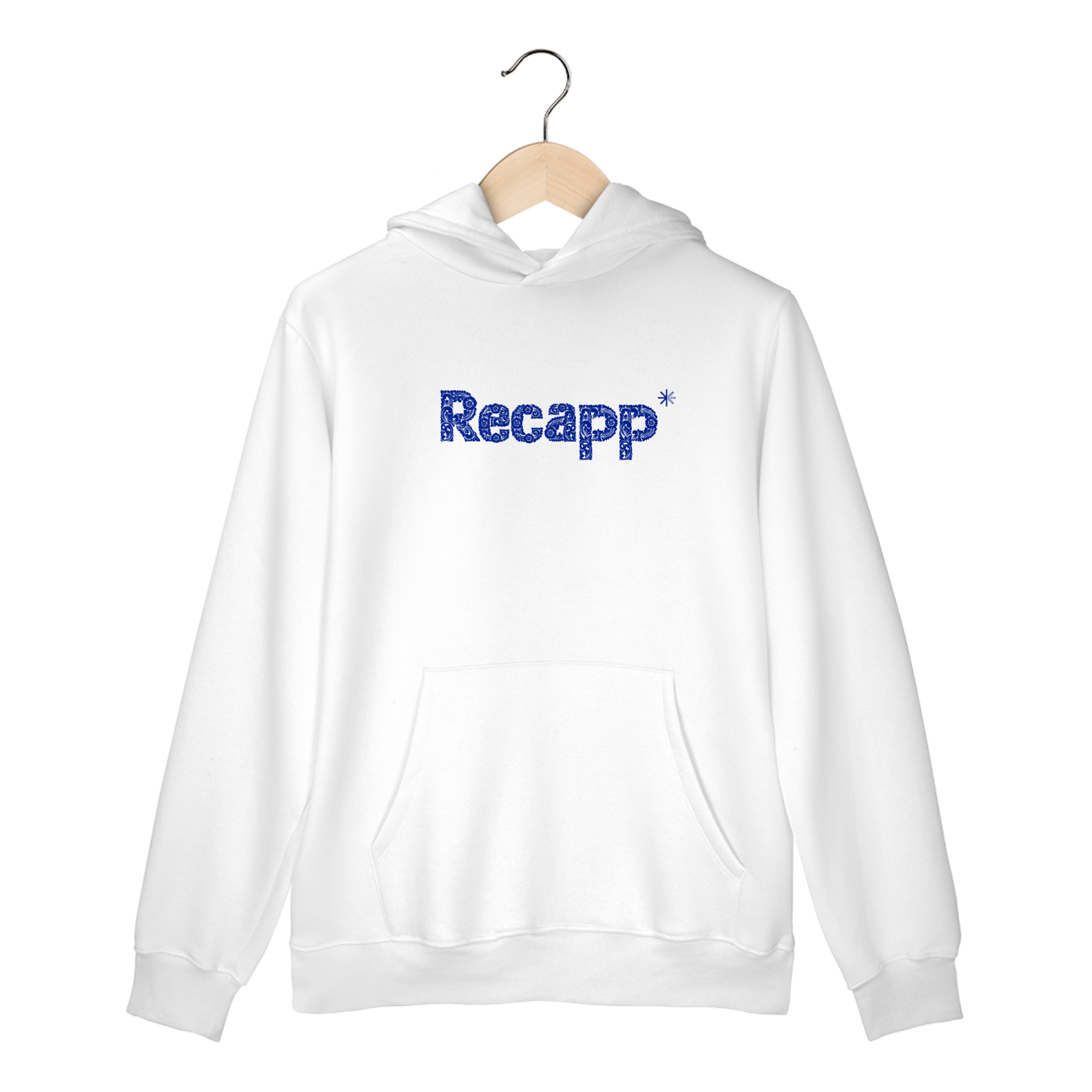 Nome do produto: Moletom Canguru Floral (estampa azul)