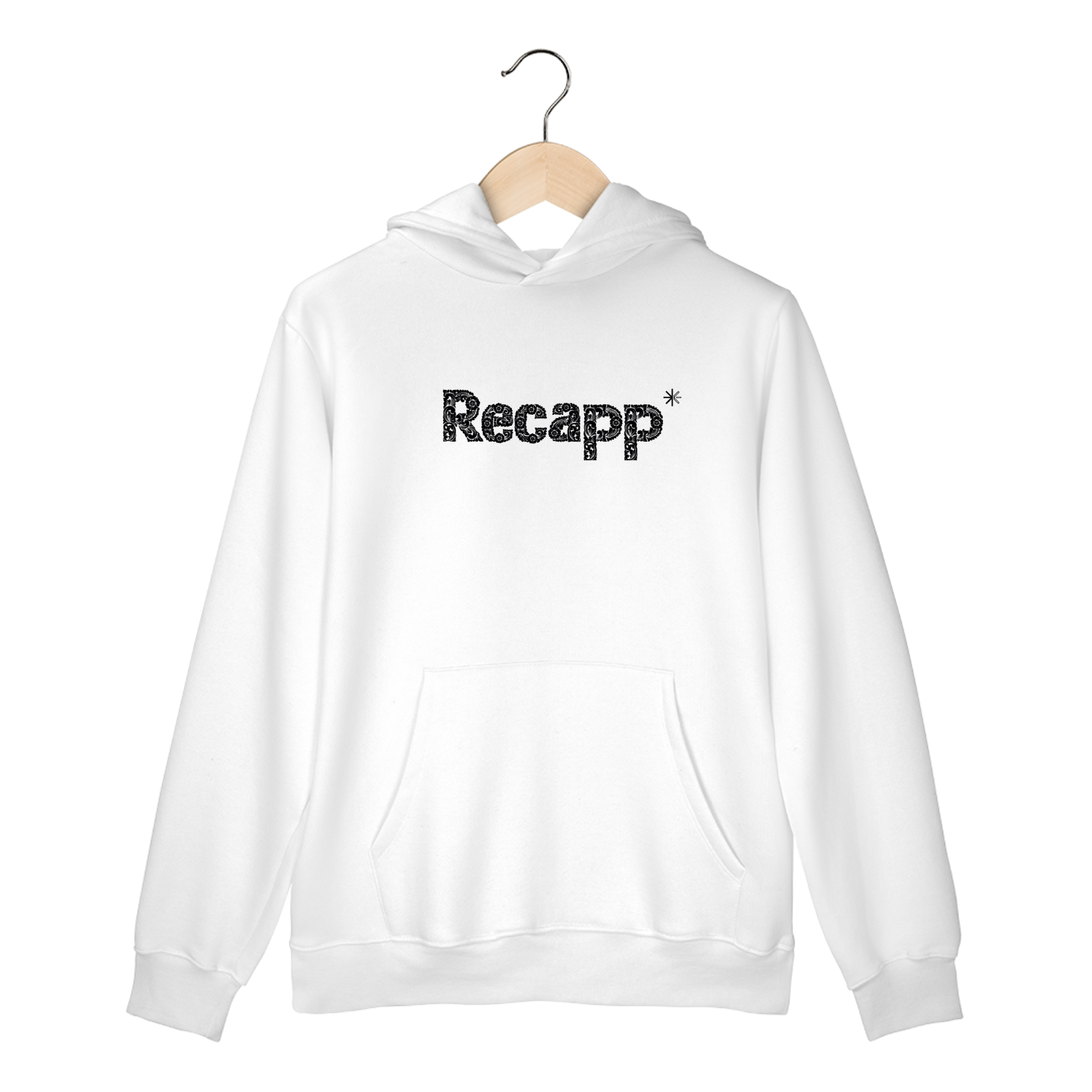 Moletom Canguru Floral (estampa preta)