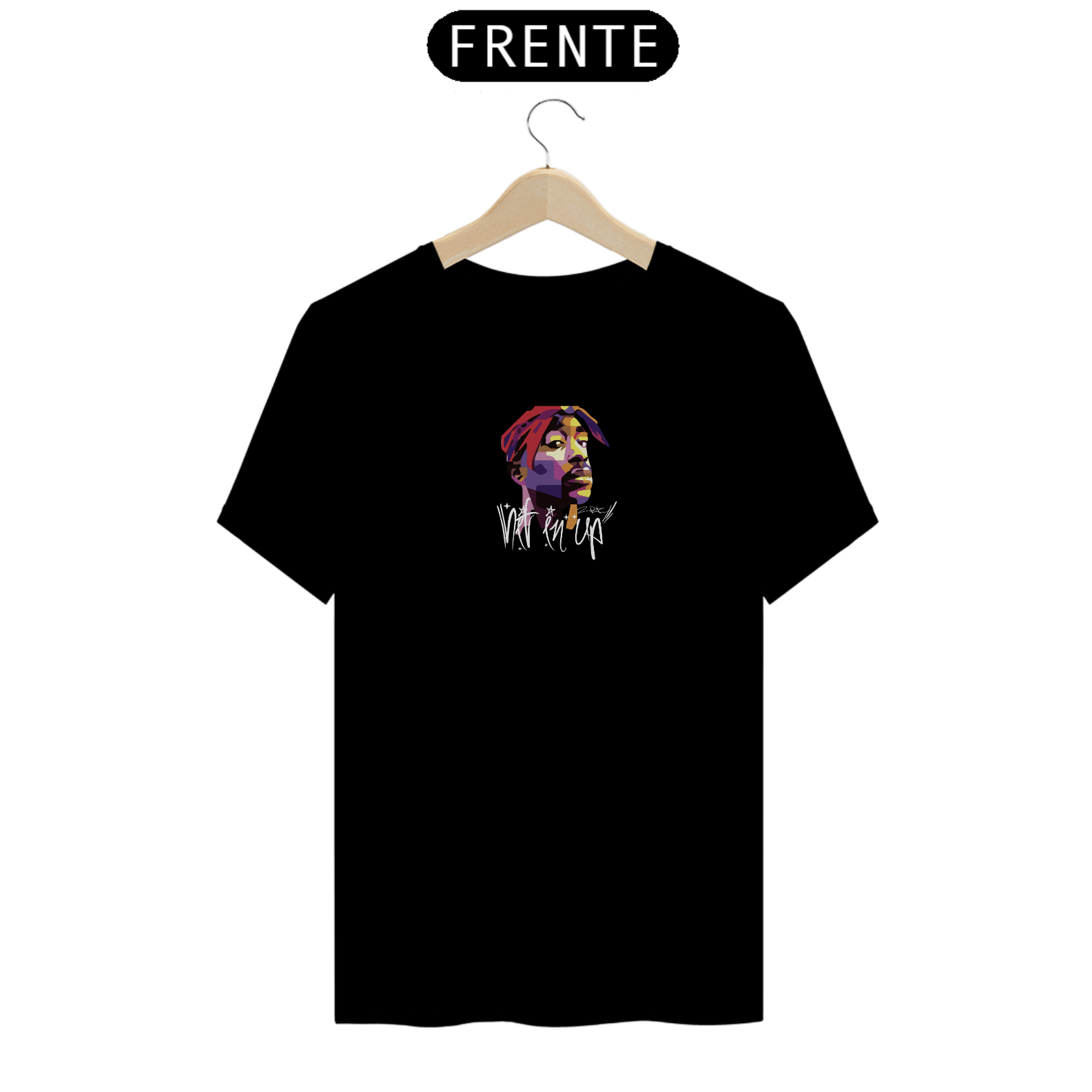 Nome do produto: Camiseta Tupac Hit En Up (escrita branca)