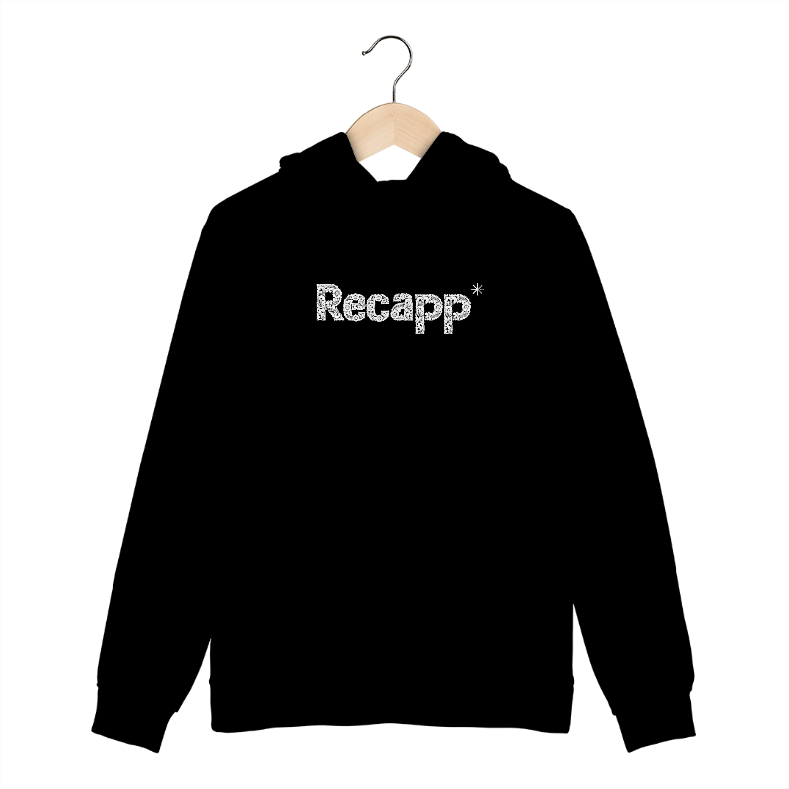 Nome do produto: Moletom Canguru Floral (estampa branca)