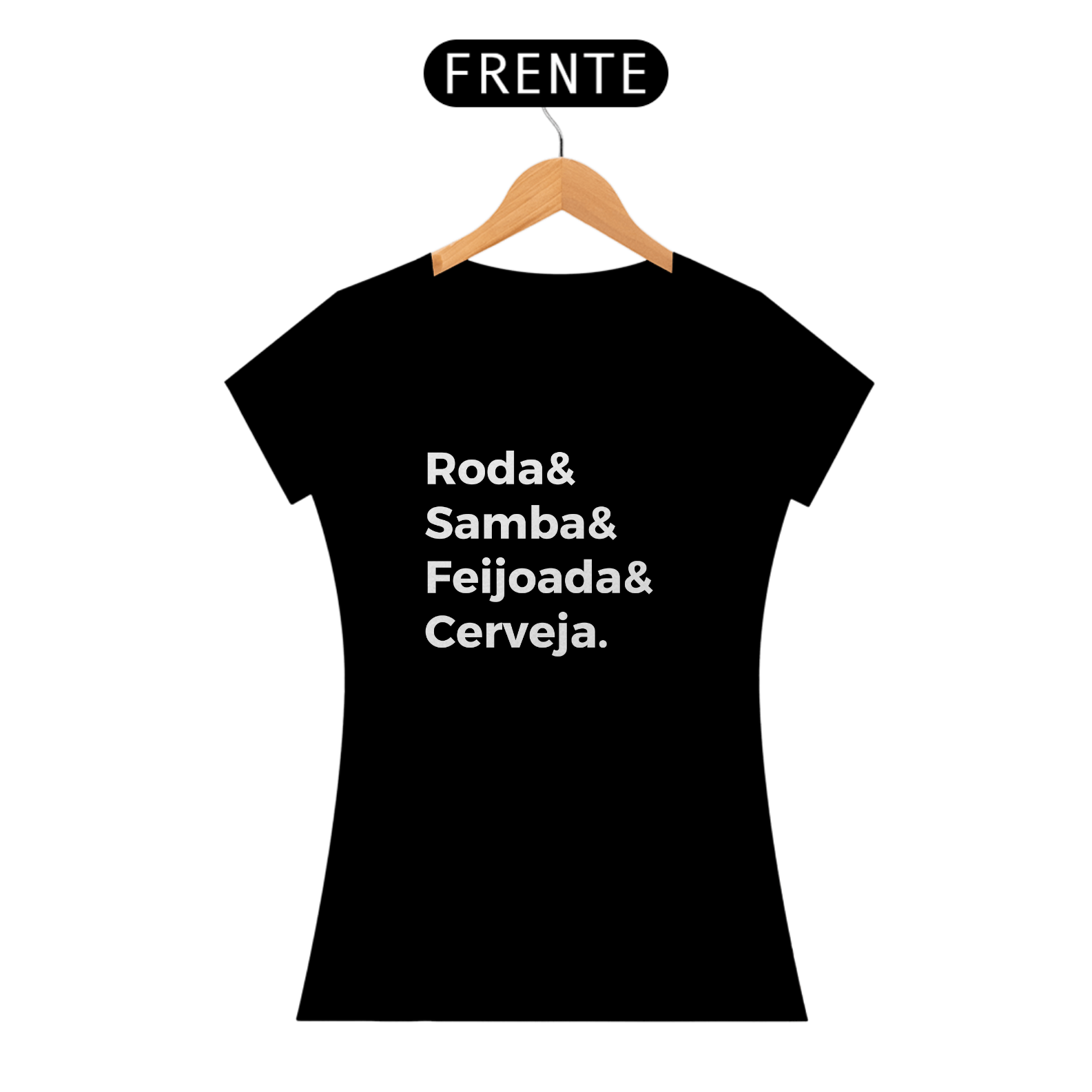 Nome do produto: Camiseta Baby Long Roda & Samba & Feijoada & Cerveja