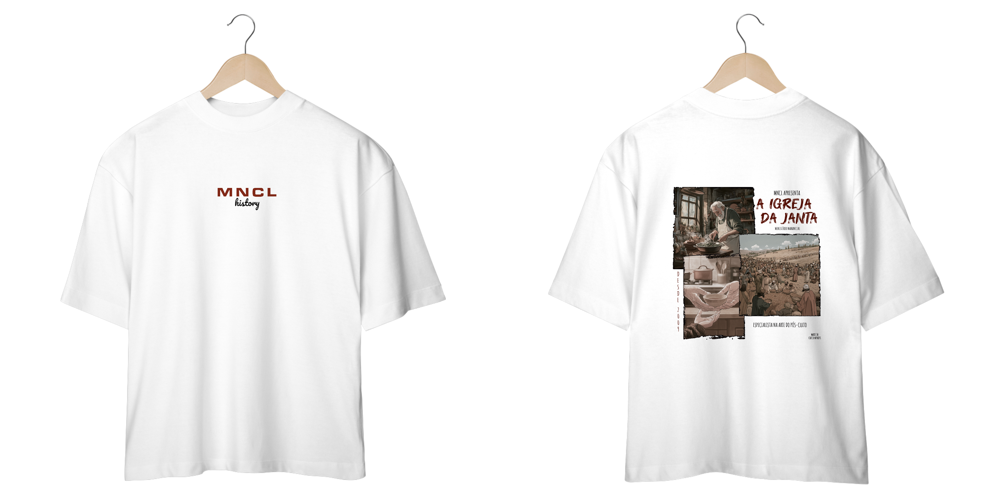 Nome do produto: T-SHIRT OVERSIZED igreja da janta