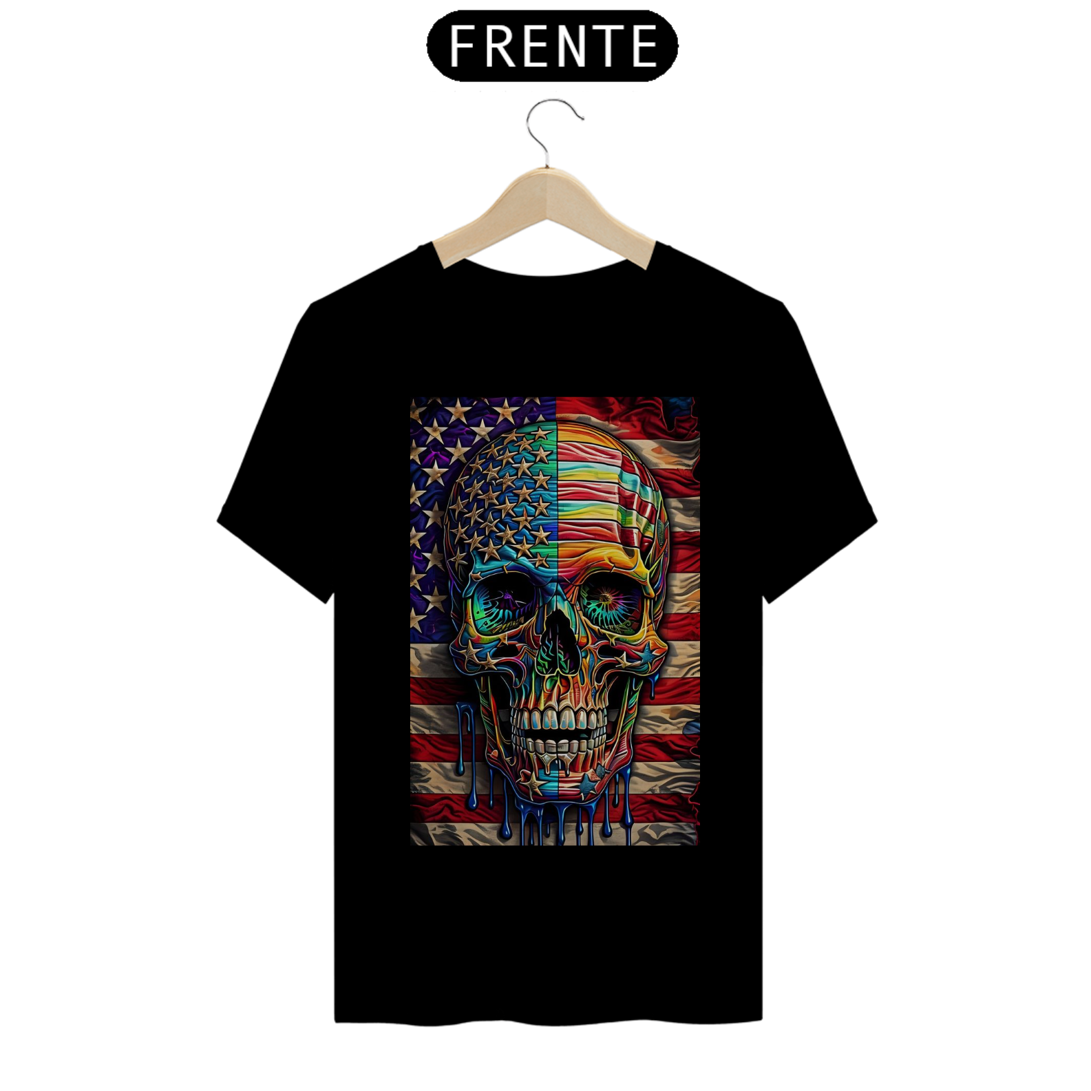 Nome do produto: Camiseta T-Shirt Quality American Caveira
