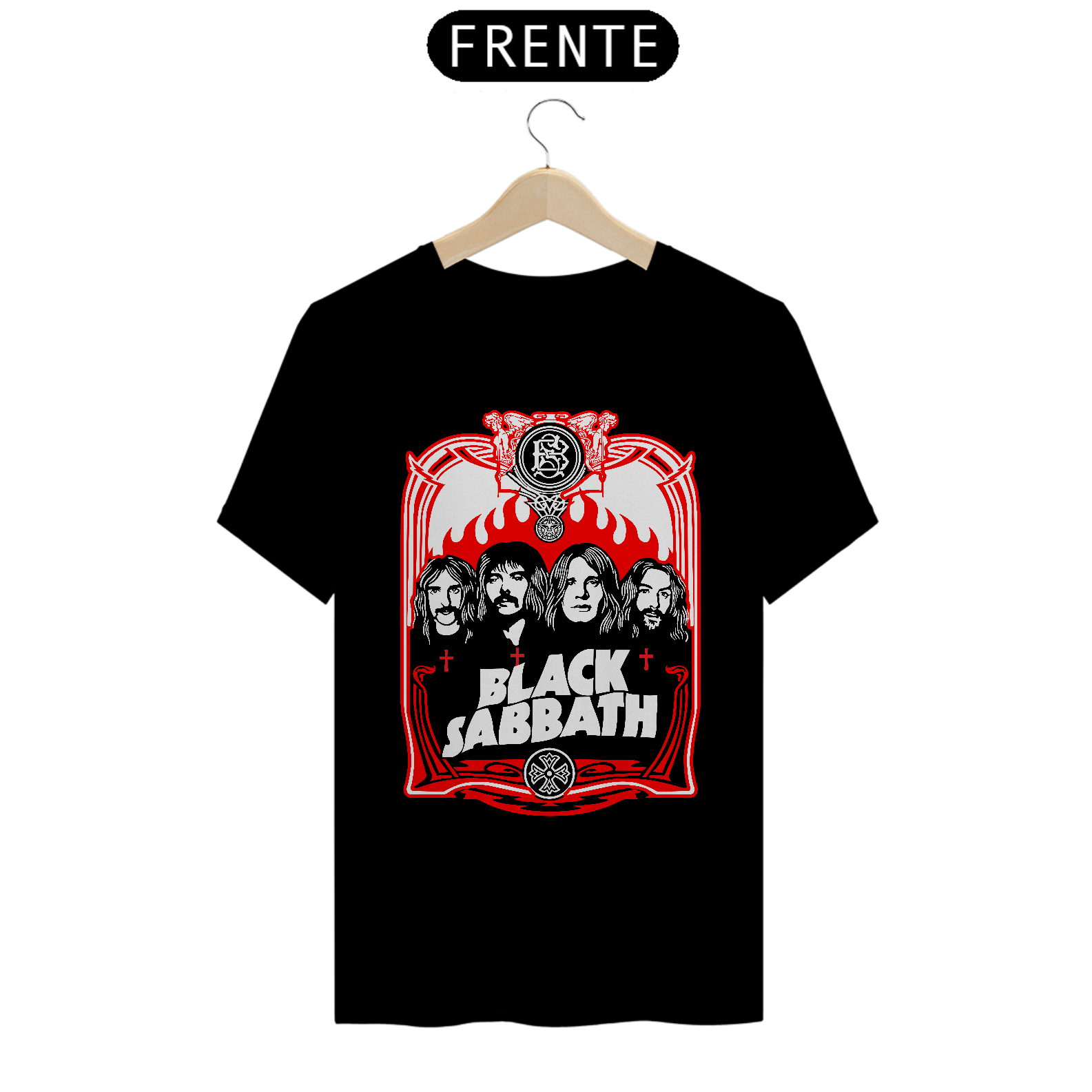 Nome do produto: Camisa de Manga Black Sabbath