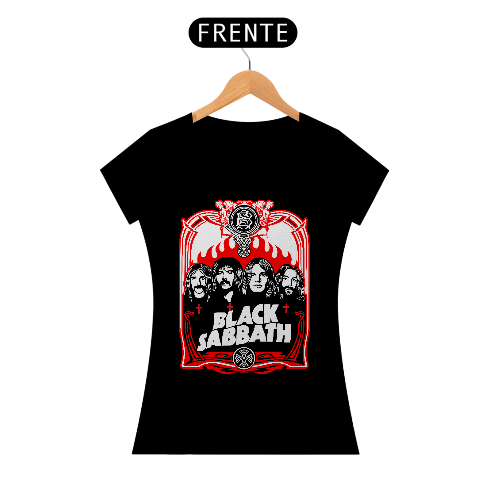 Nome do produto: Camisa Baby Look Black Sabbath