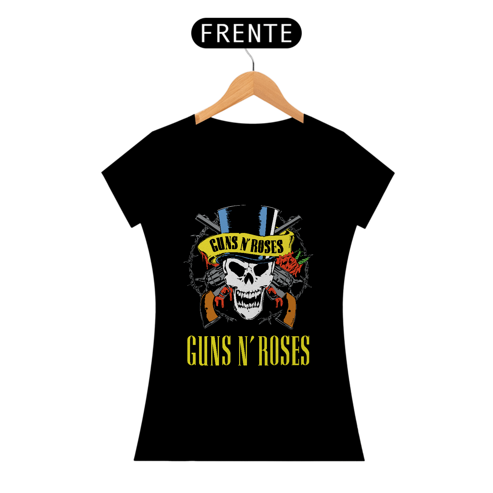 Nome do produto: Camisa Babylook Guns n\' Roses