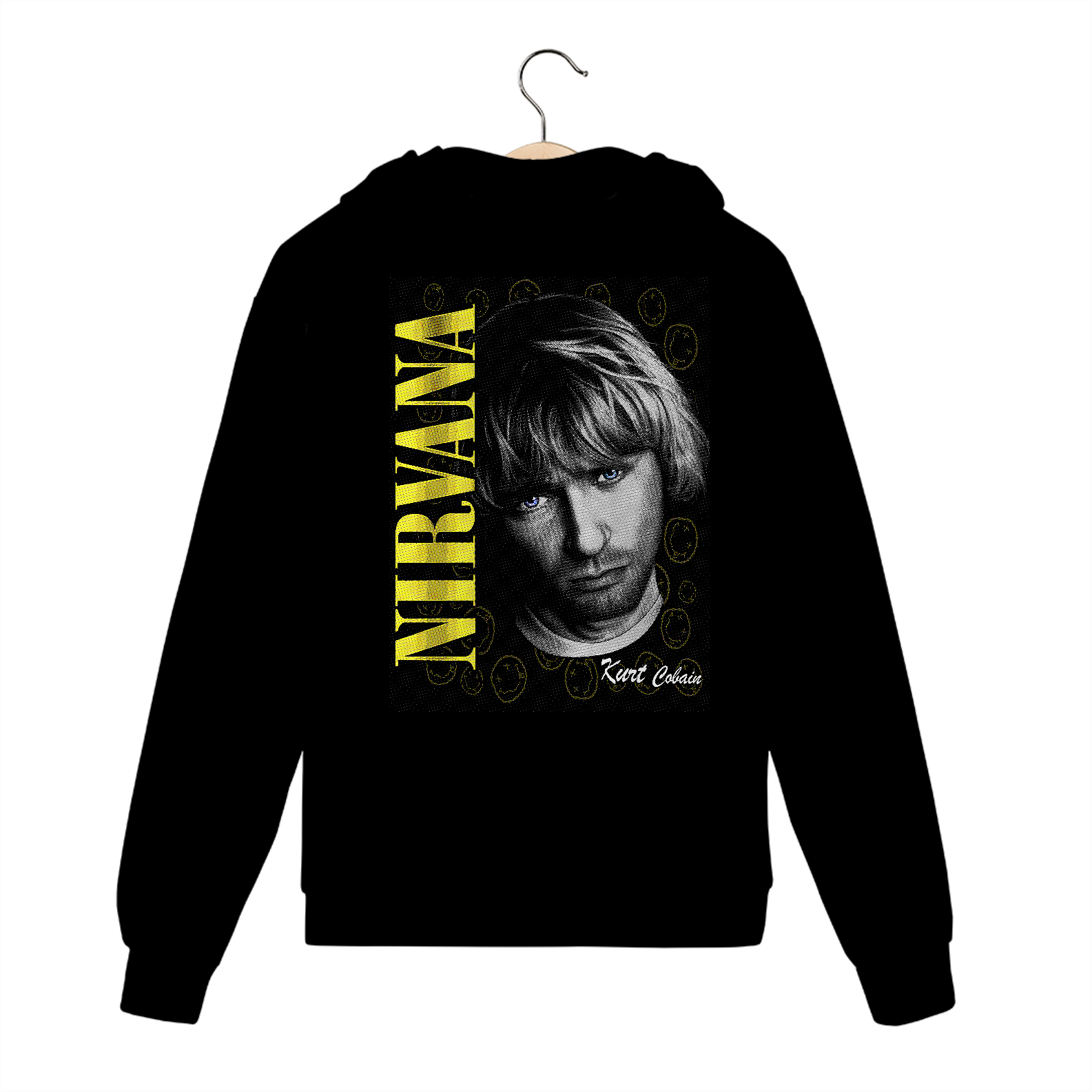 Nome do produto: Casaco de Moletom de Zíper Nirvana Kurt Cobain
