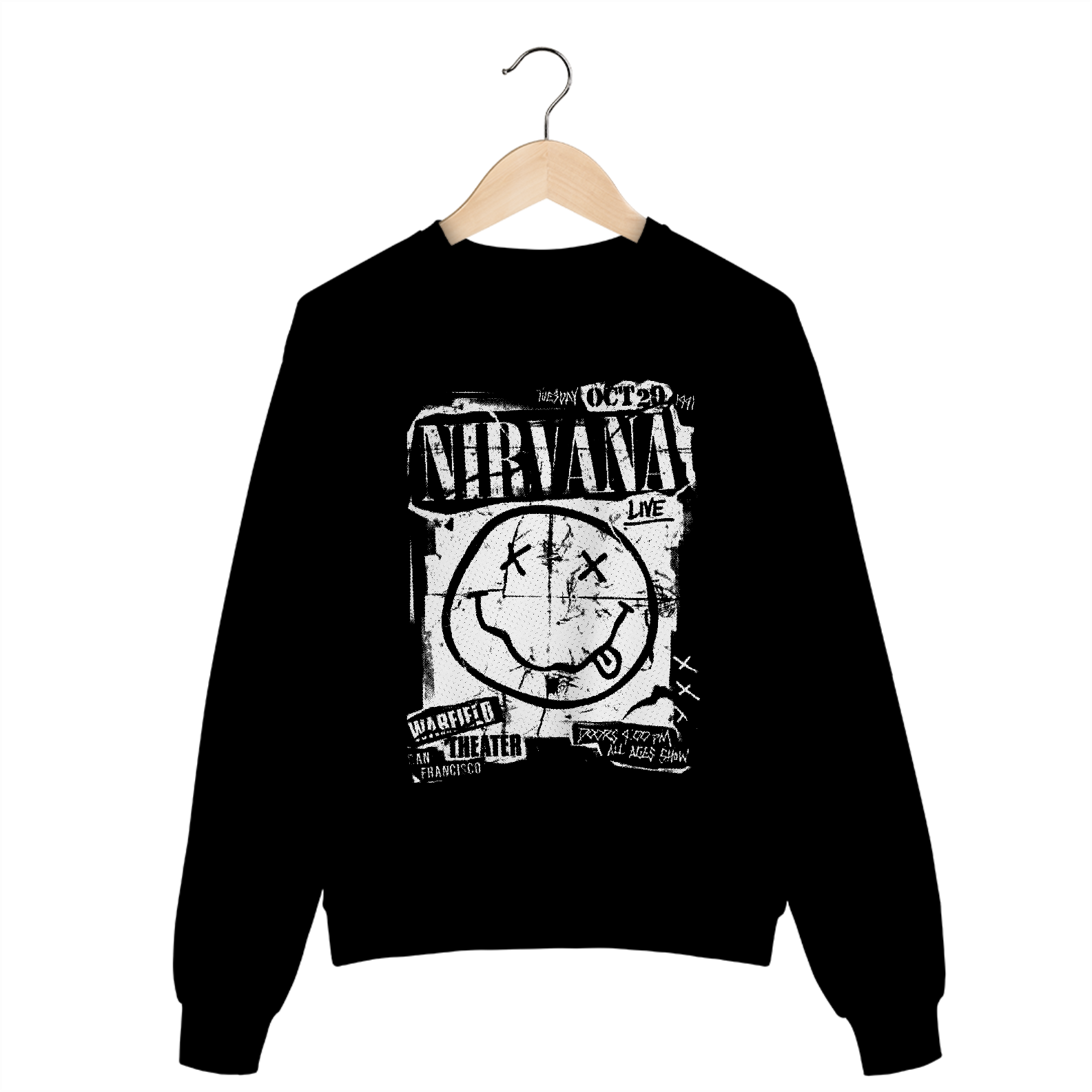 Nome do produto: Casaco de Moletom Fechado Nirvana