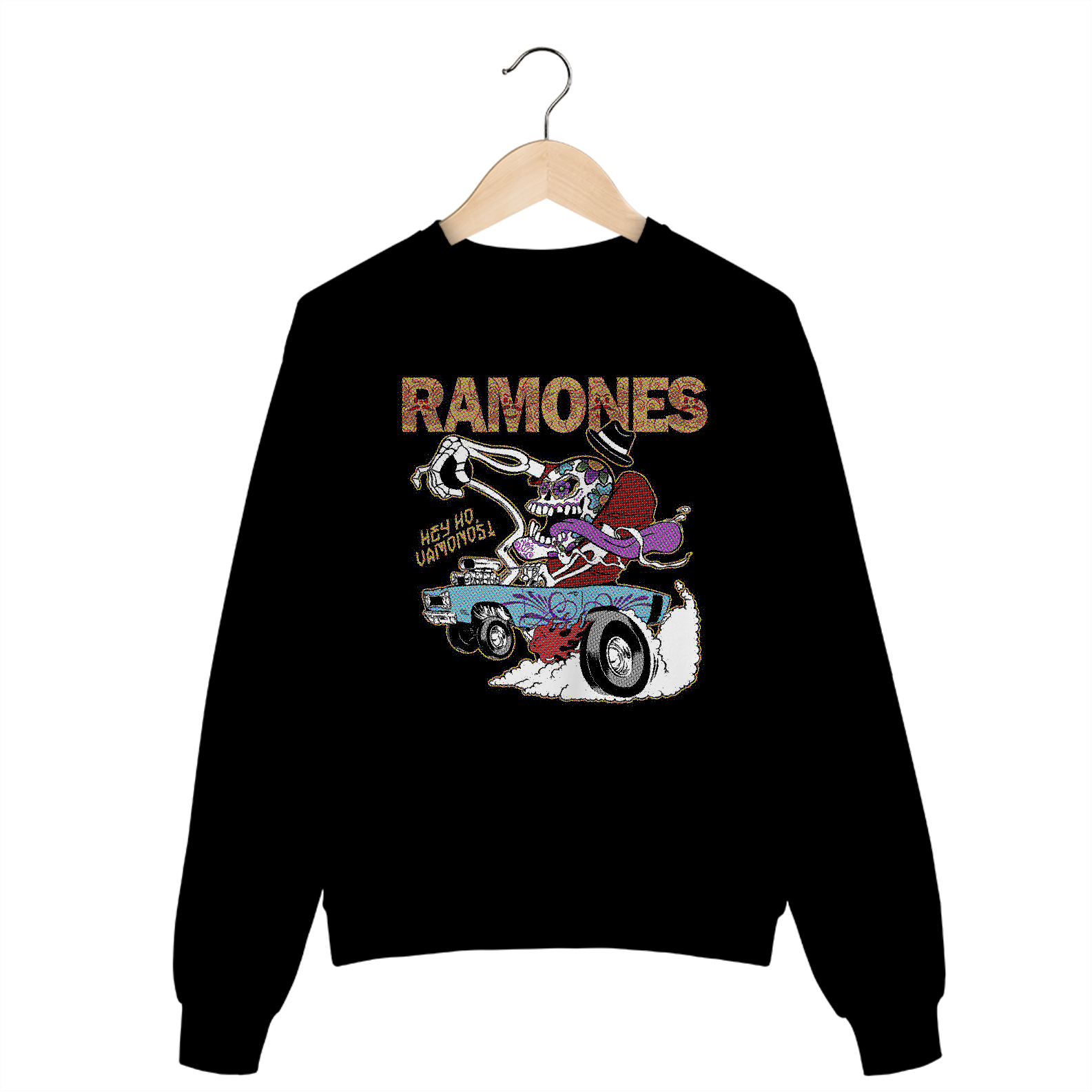 Nome do produto: Casaco de Moletom Fechado Ramones Hey ho Vamonos!