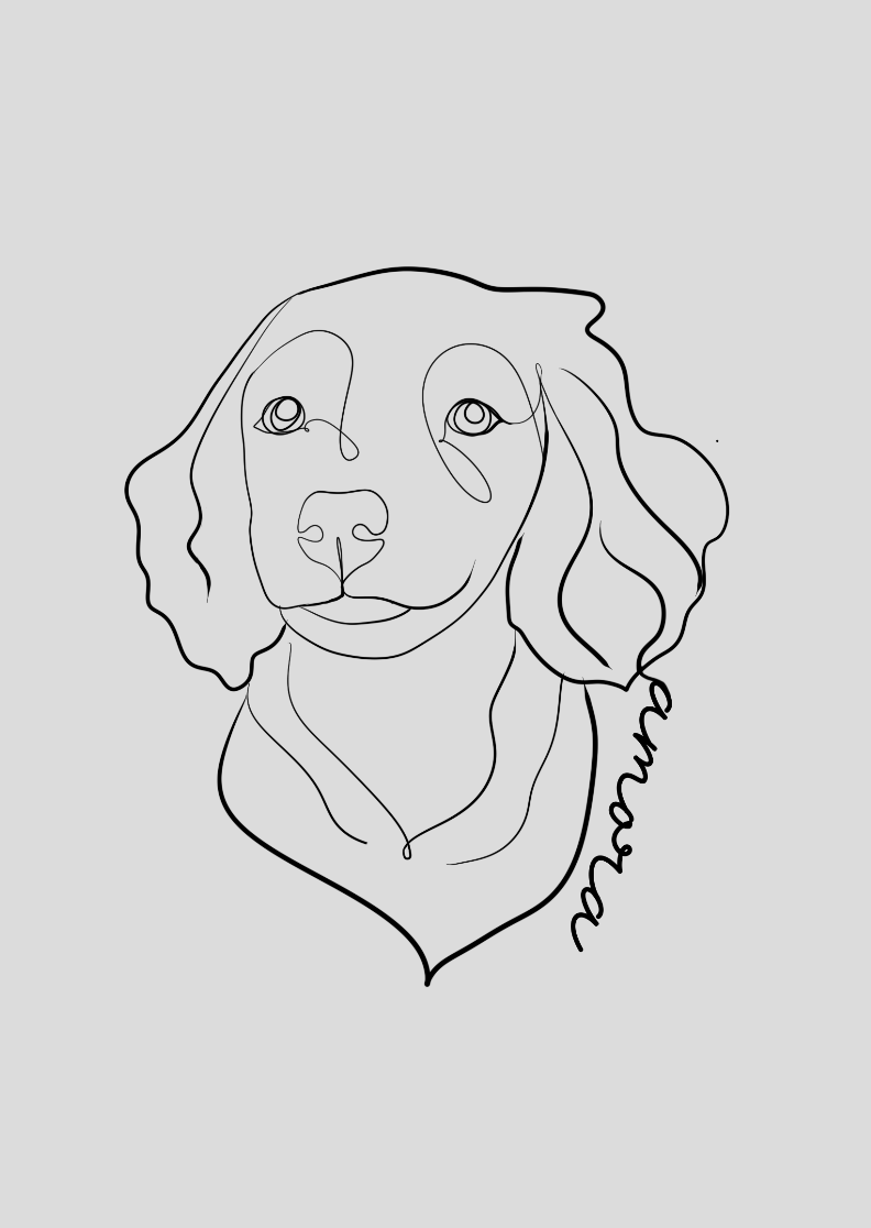 Poster Personalizado Lineart da Foto Canvas - Retrato