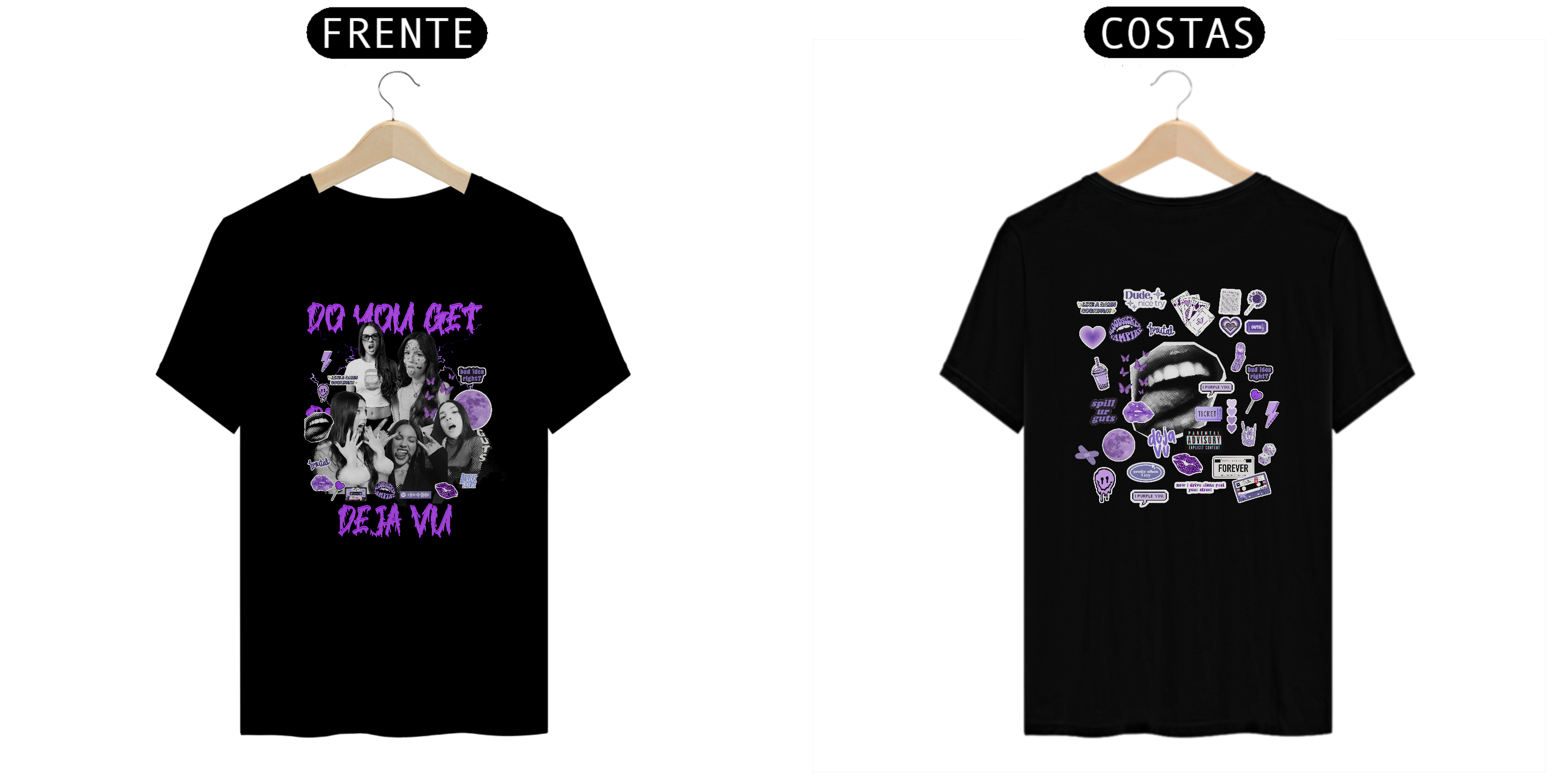 Camiseta Tshirt Olivia Rodrigo Frente e verso Deja vu