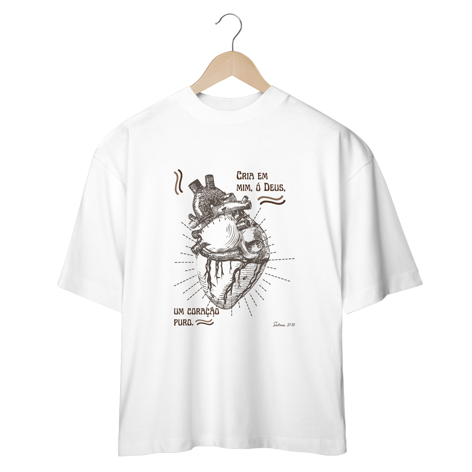 Nome do produto: Camiseta Oversized - Salmos 51:10