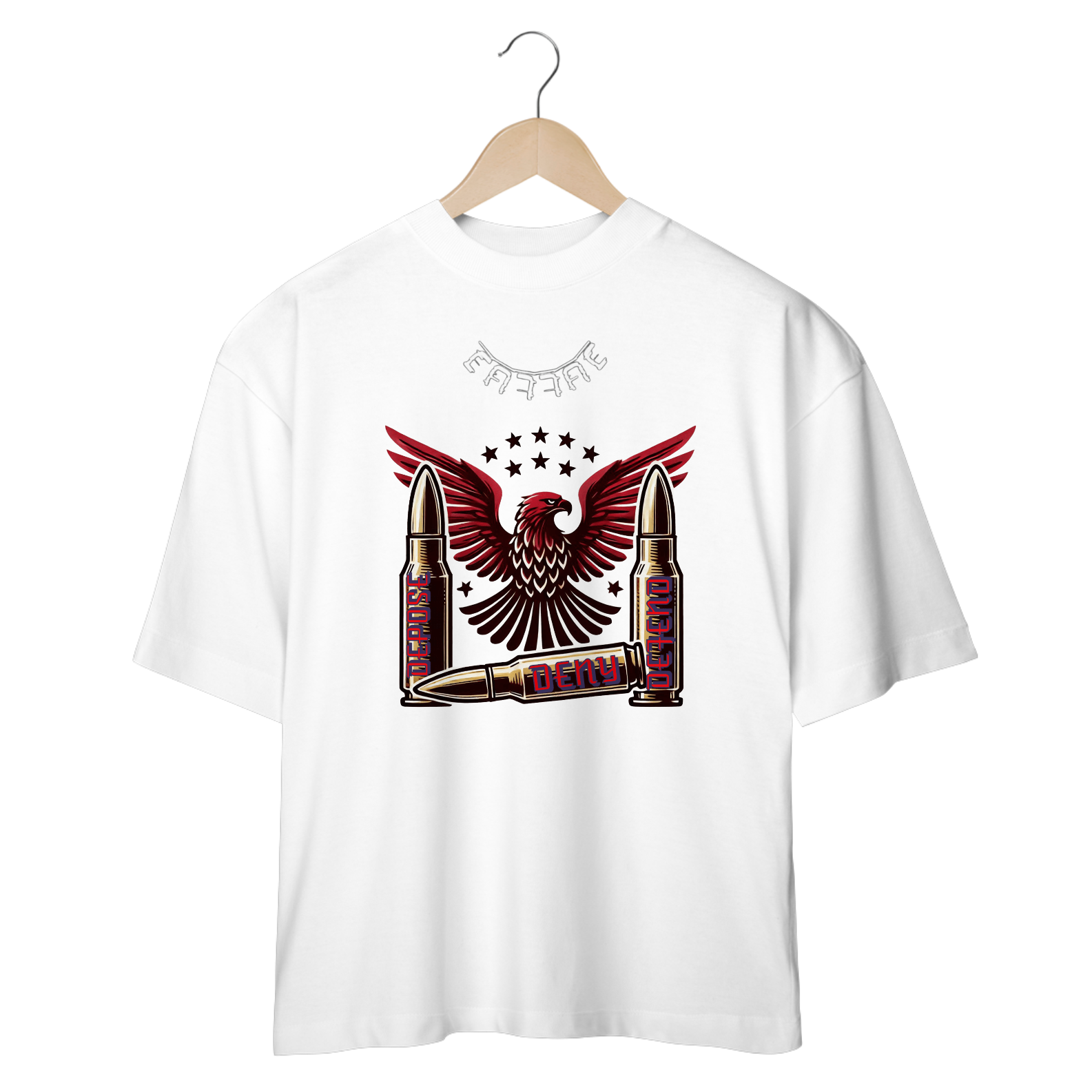 Nome do produto: Camiseta Oversize 3D ( Deny Defend Depose  ) 
