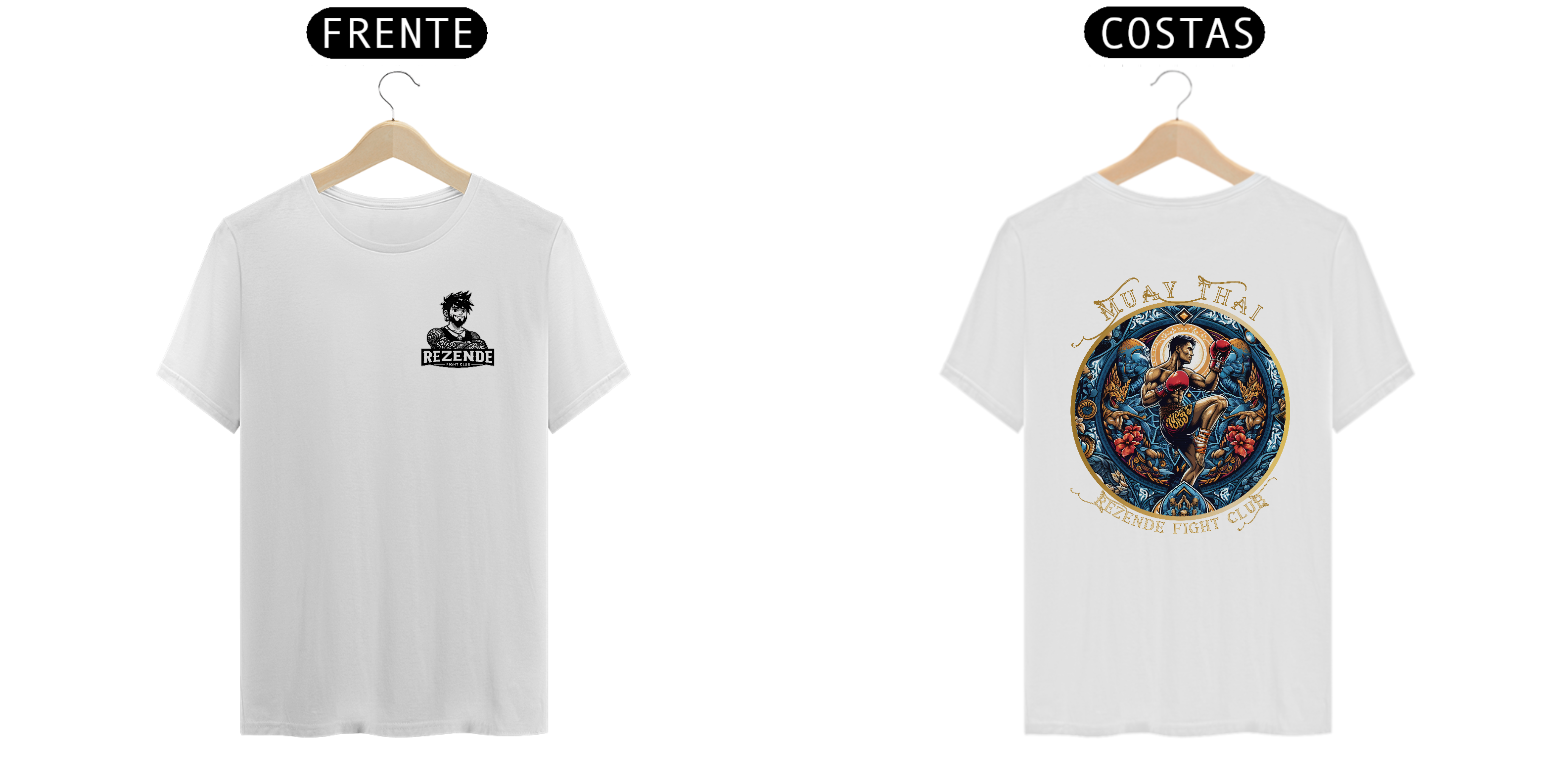 Nome do produto: Blue Fighter (Tecido Classic + Escrita Dourada)