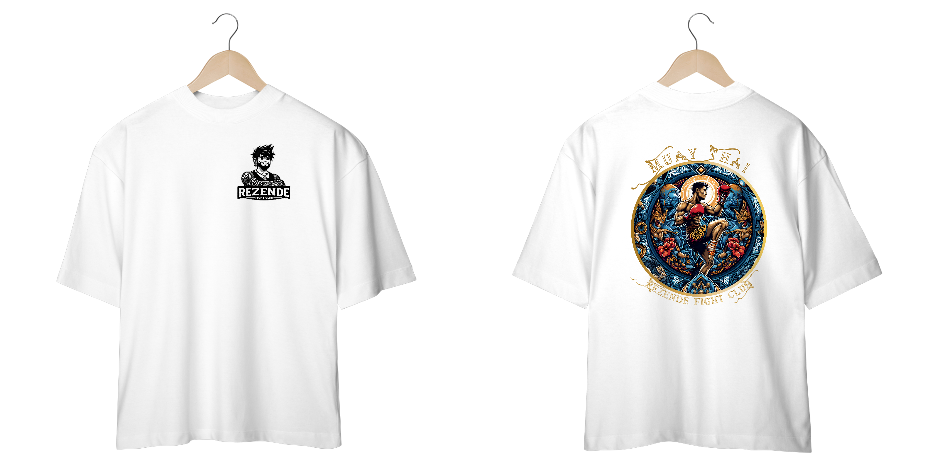 Nome do produto: Blue Fighter (Oversized + Escrita Dourada)