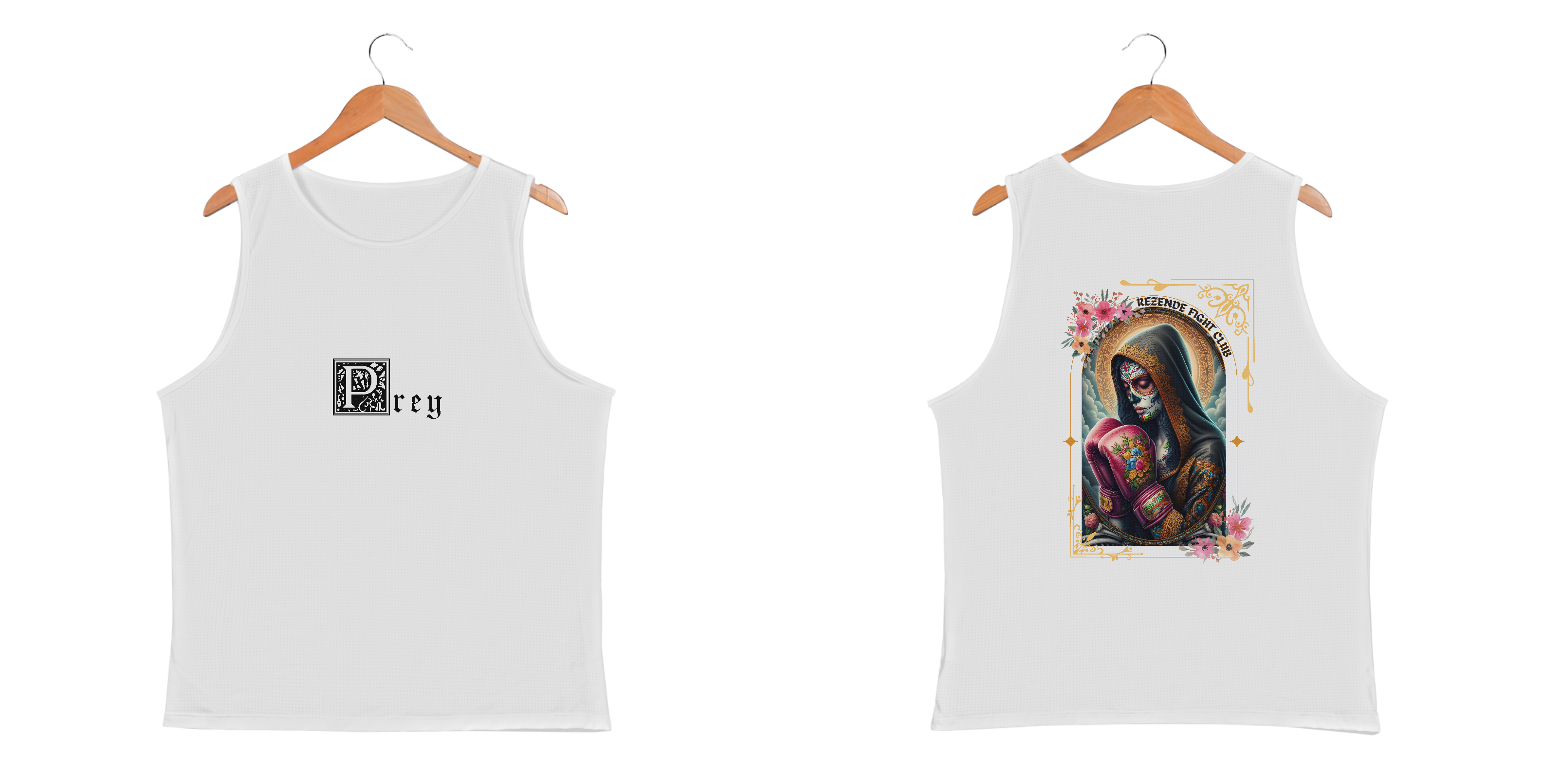 Nome do produto: Santa de Los Sparrings (Regata Sport Dry UV + Escrita Preta)