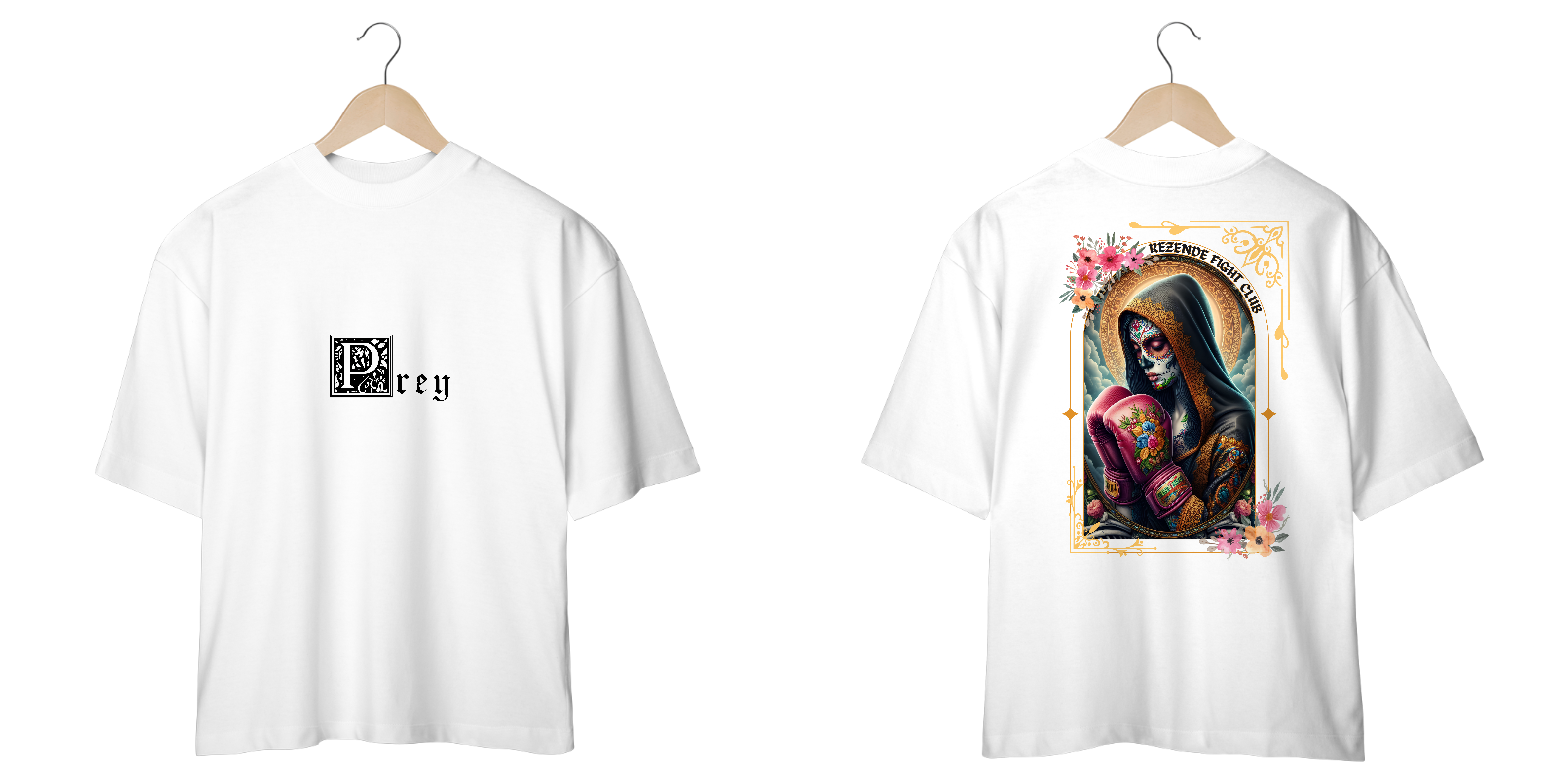 Nome do produto: Santa de Los Sparrings (Oversized + Escrita Preta)